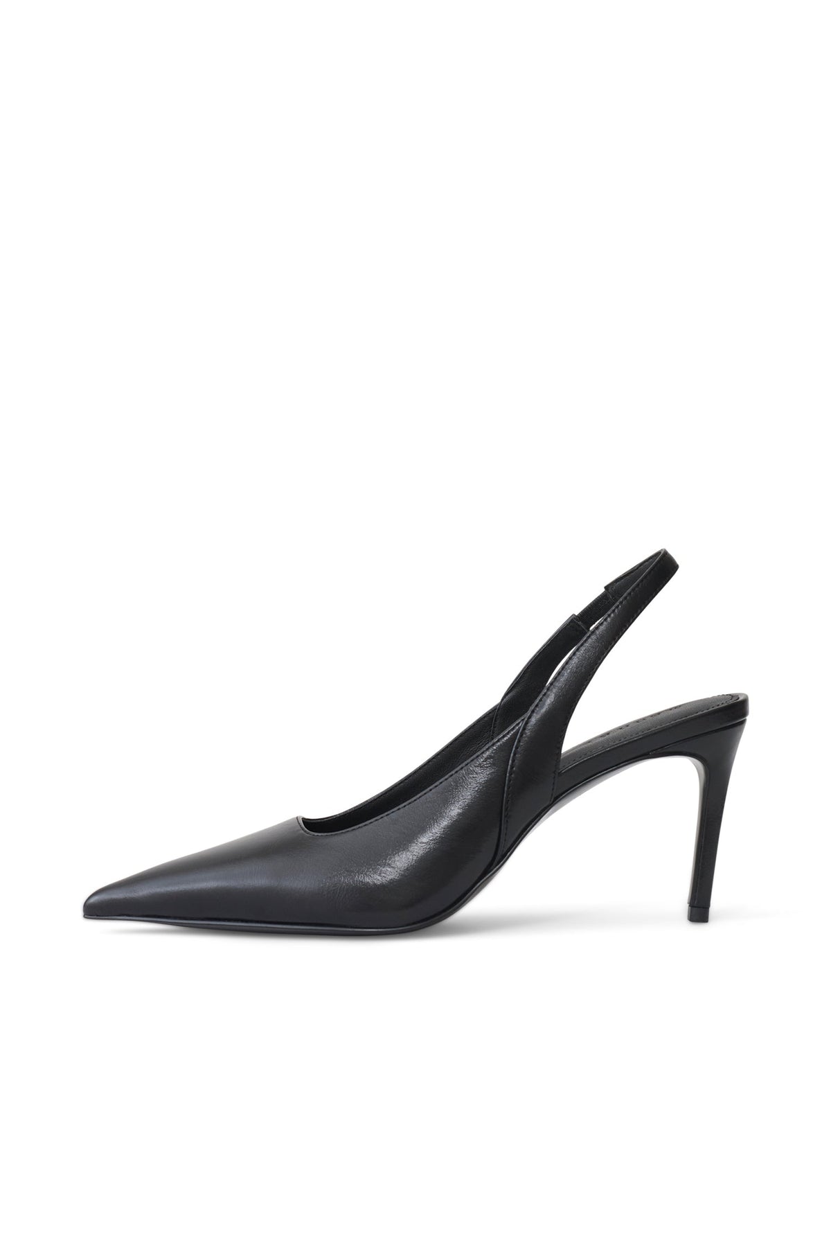 Samar Pointed Sling Back Heels - Black