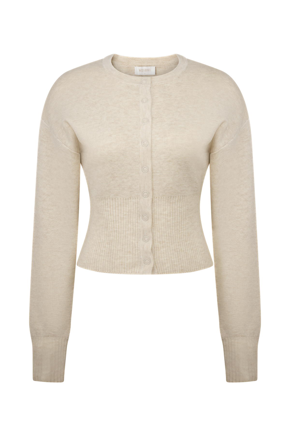 Ferne Button Up Knit Cardigan - Oat Marle