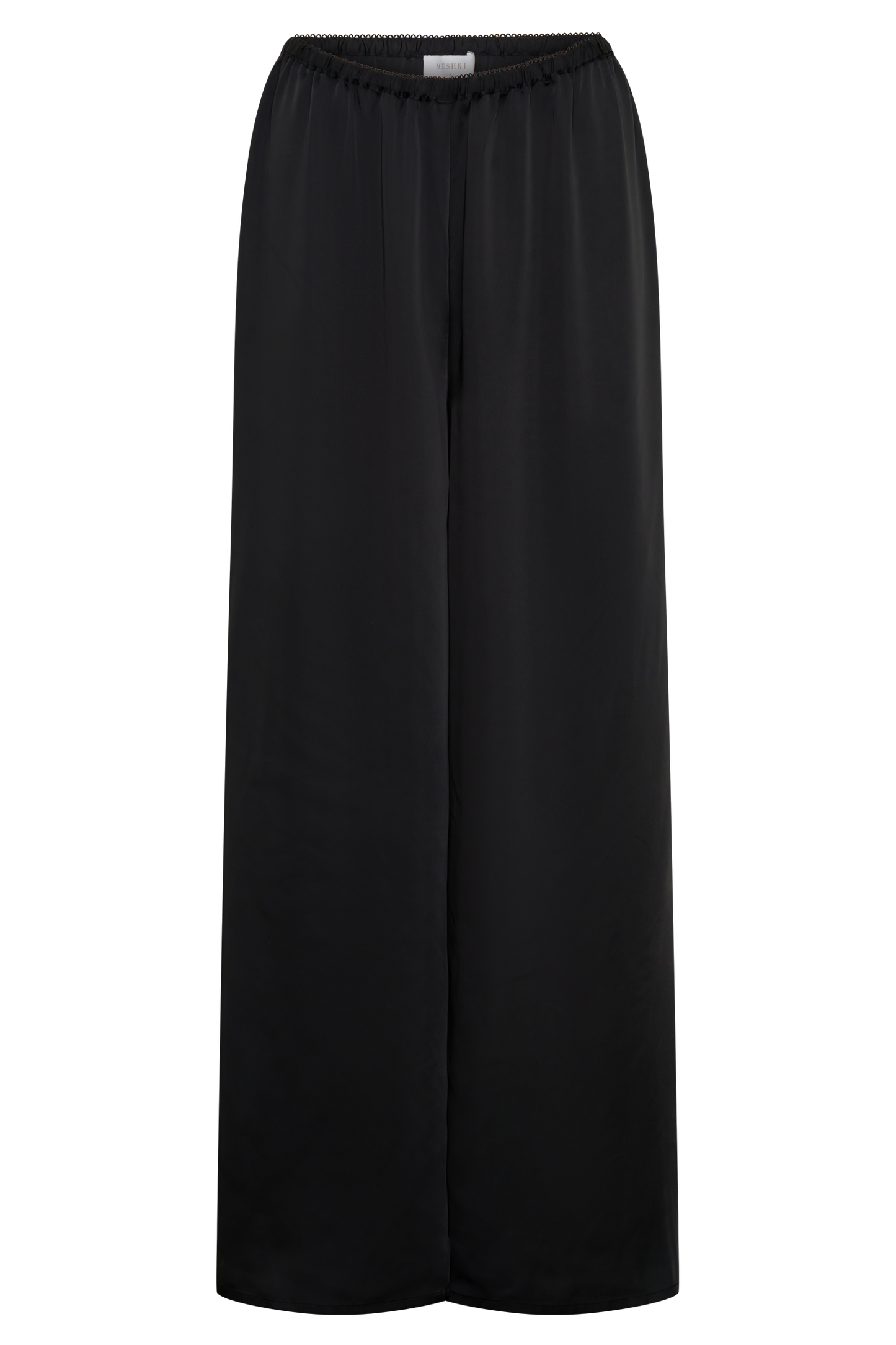Alysa Satin Straight Pants - Black