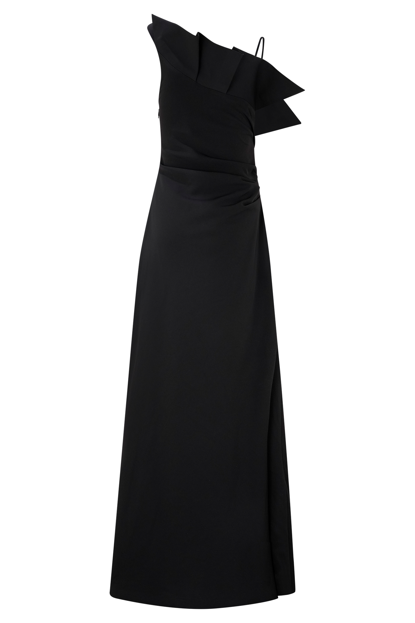 Adalyn One Shoulder Crepe Maxi Dress - Black