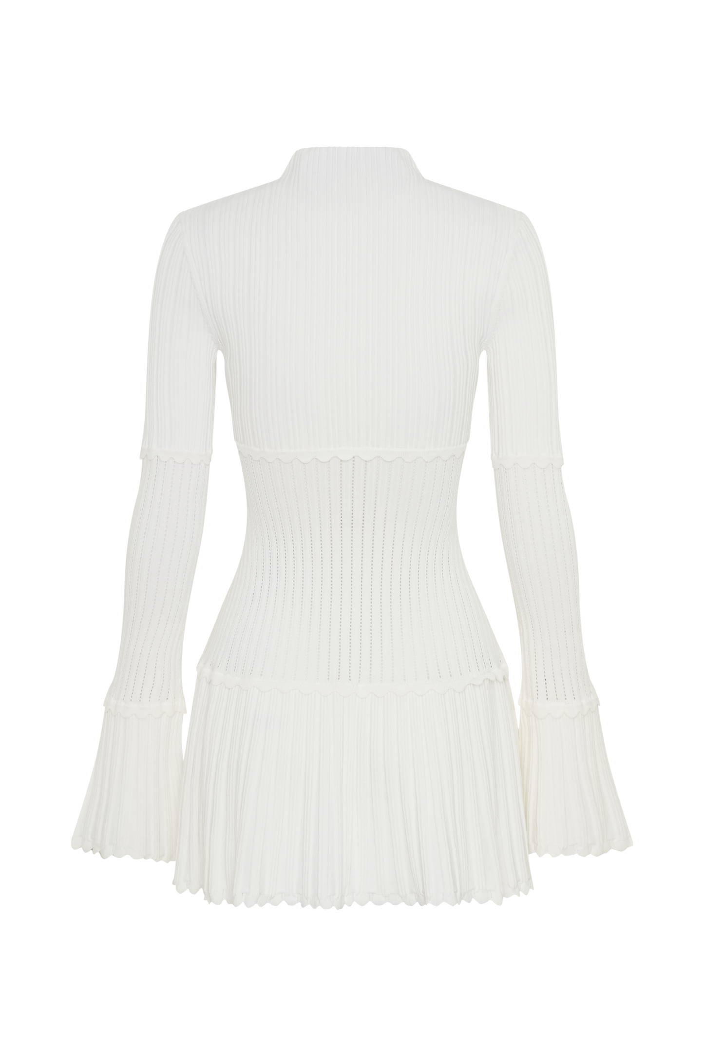 Adena Pointelle Knit Mini Dress - Ivory