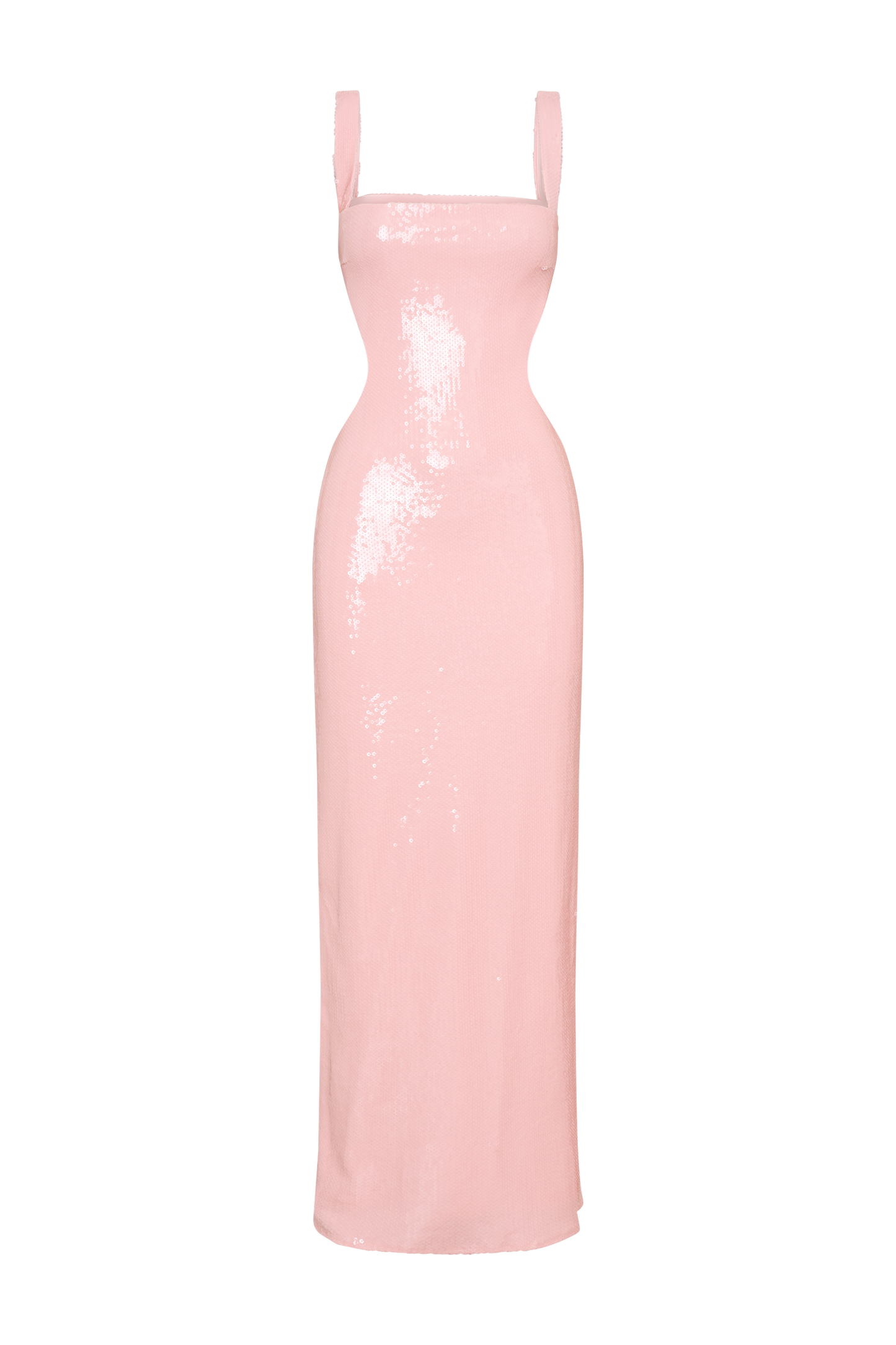 Adoria Sequin Cut Out Maxi Dress - Pale Pink