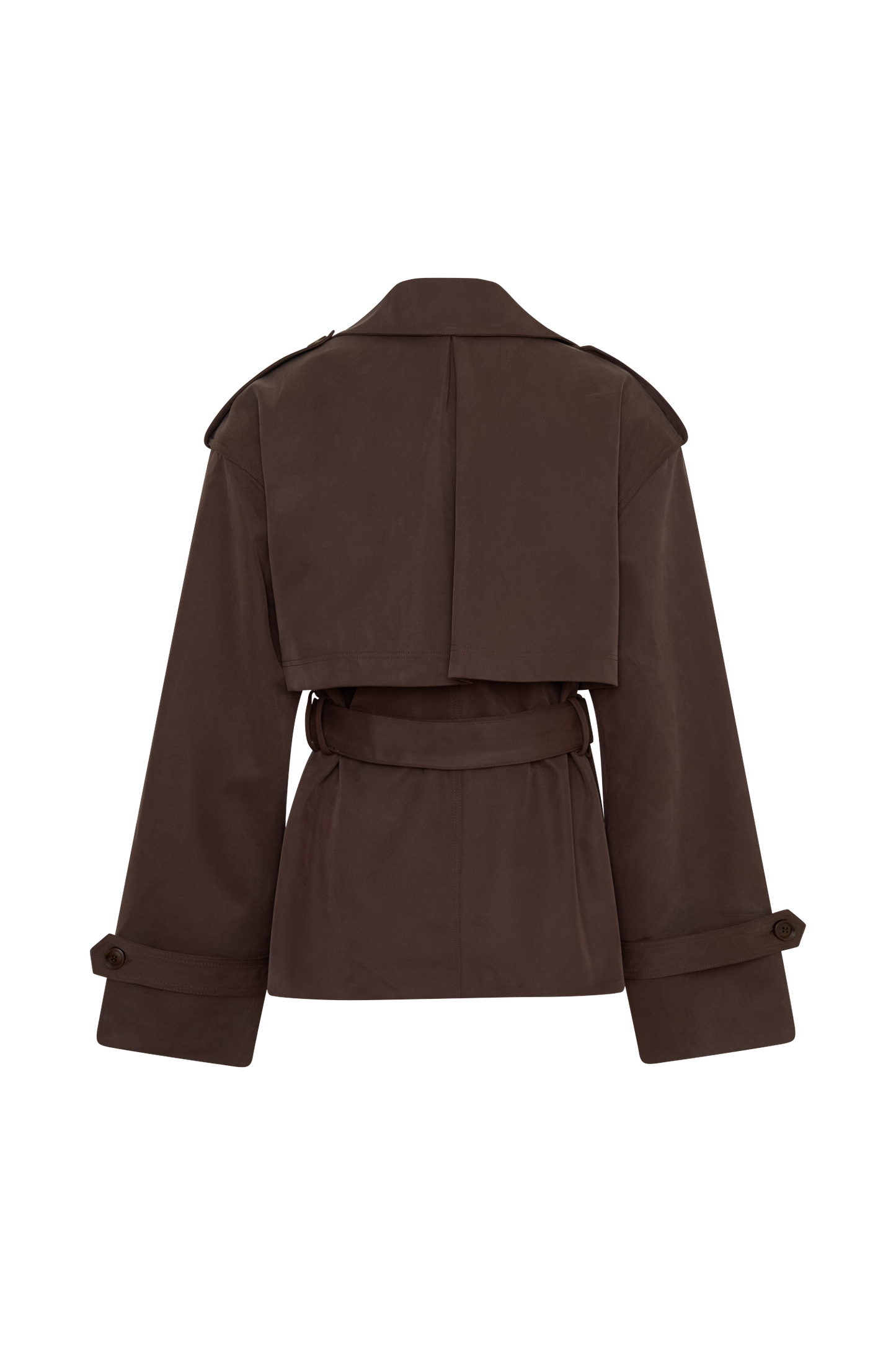 Alden Short Trench Jacket - Chocolate