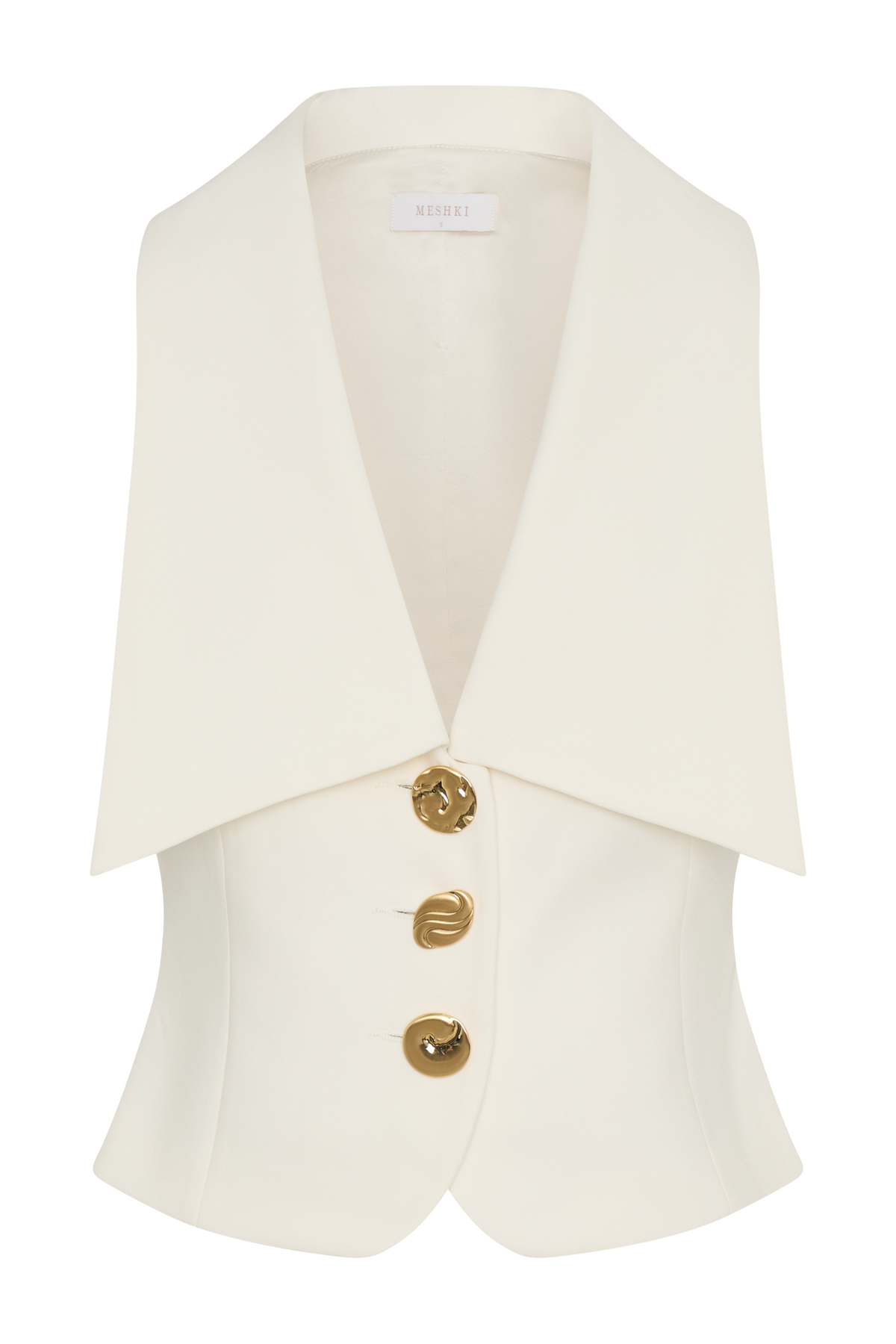 Alix Mixed Button Vest - Ivory