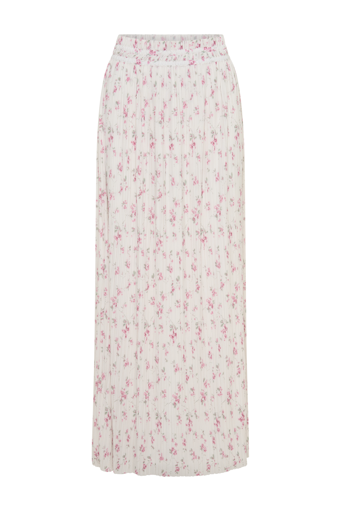 Amaris Gathered Plisse Maxi Skirt - Floral Ditsy Print
