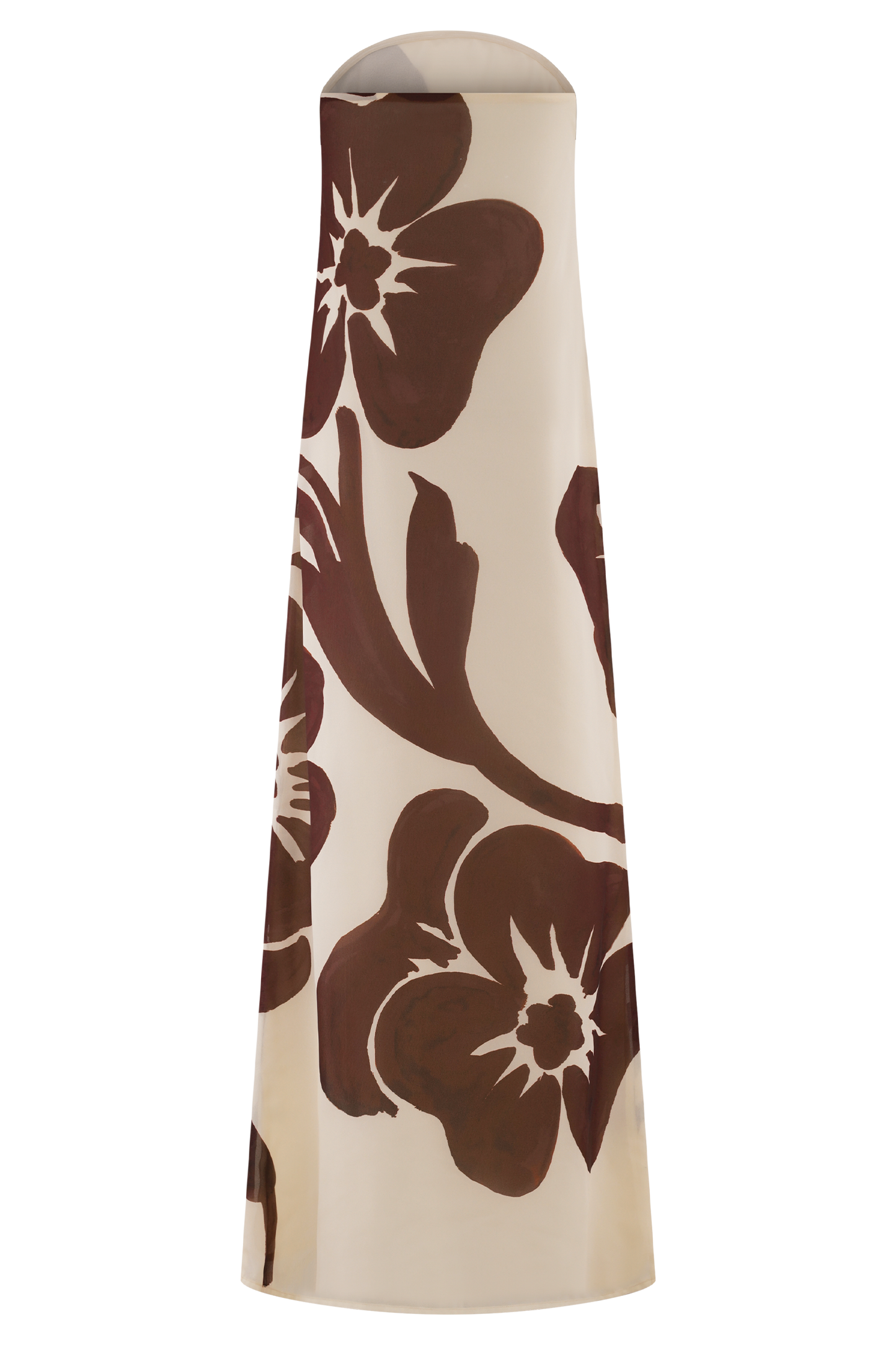Amaya Strapless Chiffon Maxi Dress - Brown Deco Fleur Print