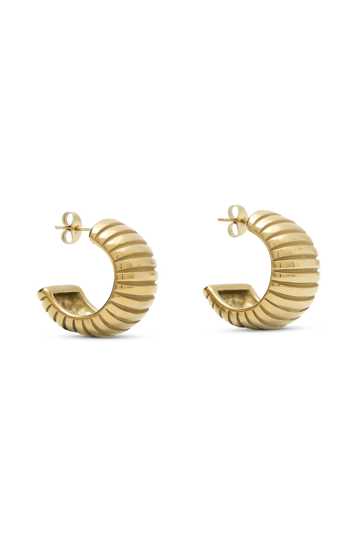 Amelia Textured Hoop - Gold