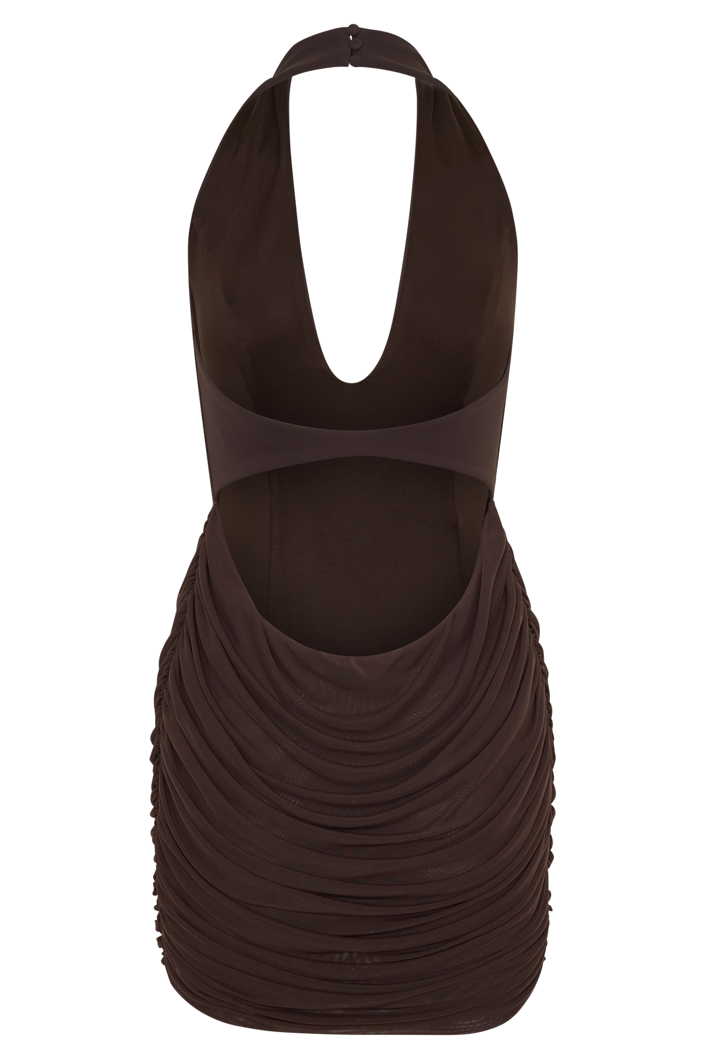 Anari Gathered Scuba Mini Dress - Dark Chocolate