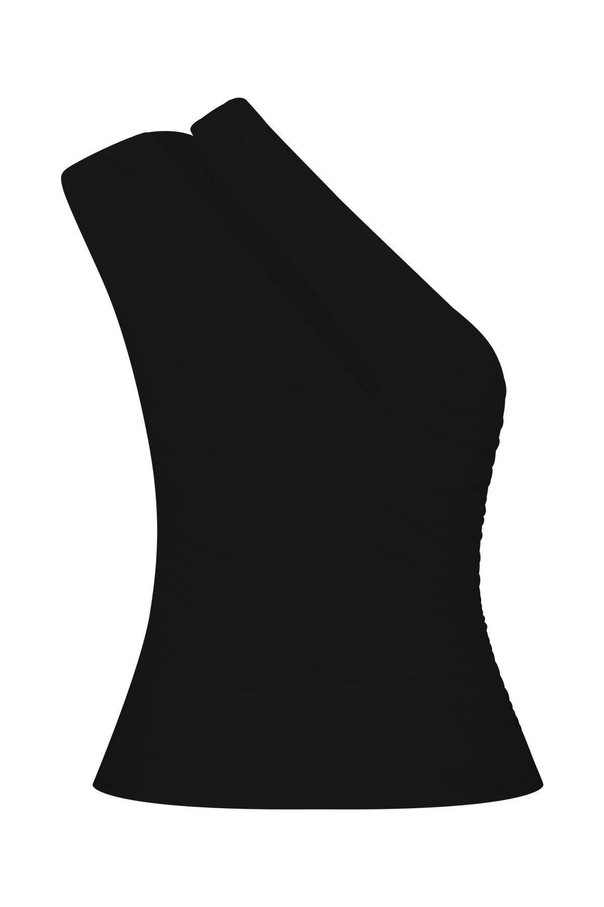 Anna One Shoulder Modal Top - Black