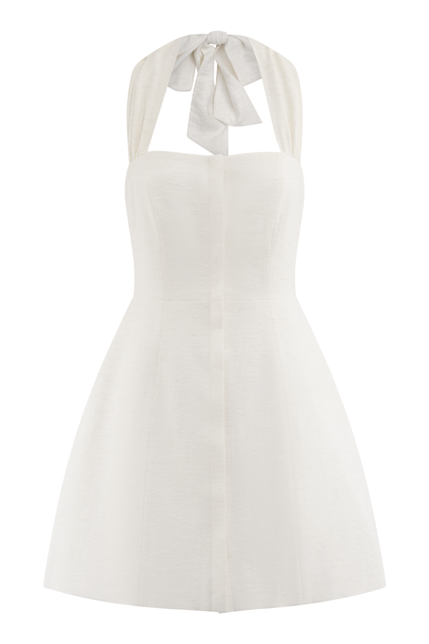 Anya Linen Halter Mini Dress - Oat Marle