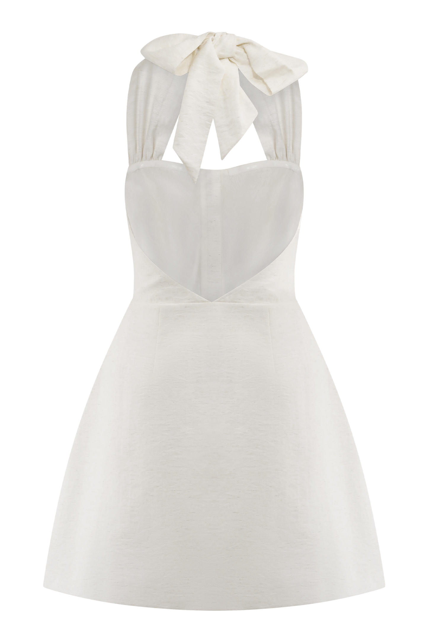 Anya Linen Halter Mini Dress - Oat Marle