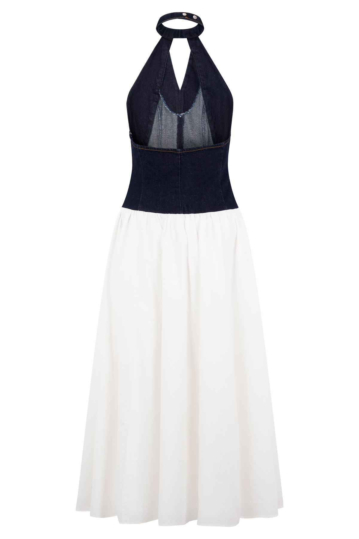 Ashwin Denim Cotton Midi Dress - Indigo Blue