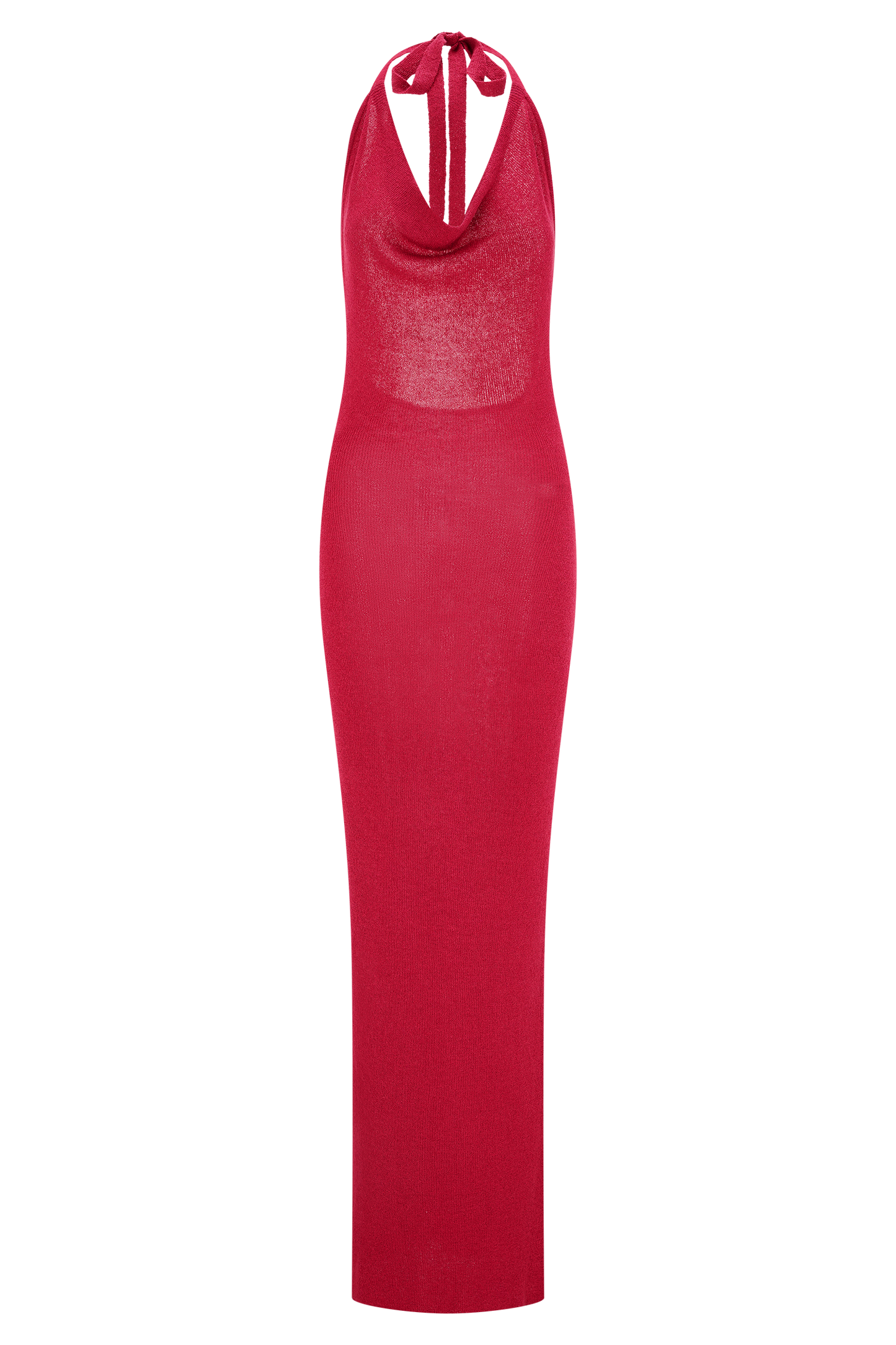 Ayella Cowl Knit Maxi Dress - Raspberry