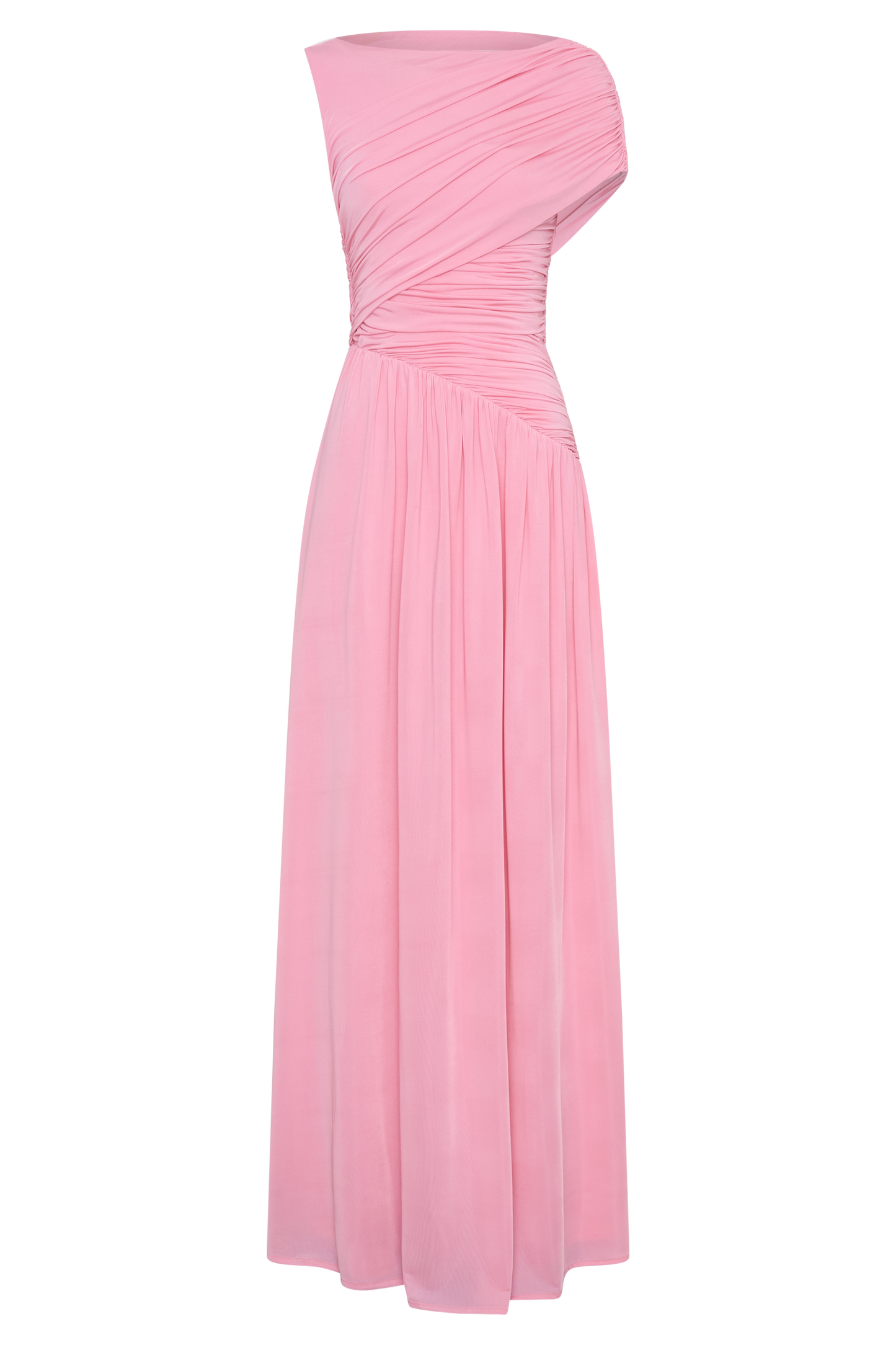 Ayeshya Slinky Asymmetric Maxi Dress - Candy Pink