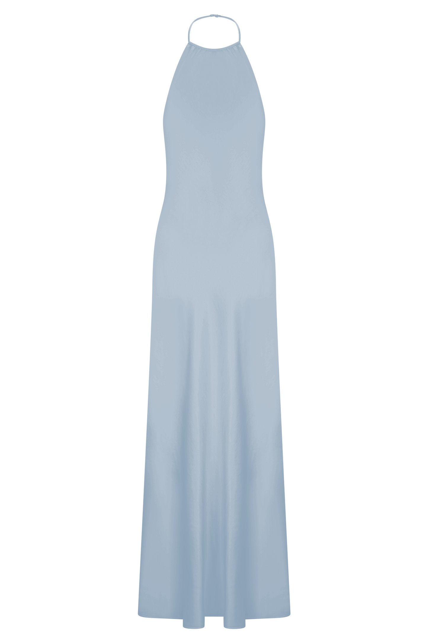 Bella Satin Halter Maxi Dress - Frosted Blue