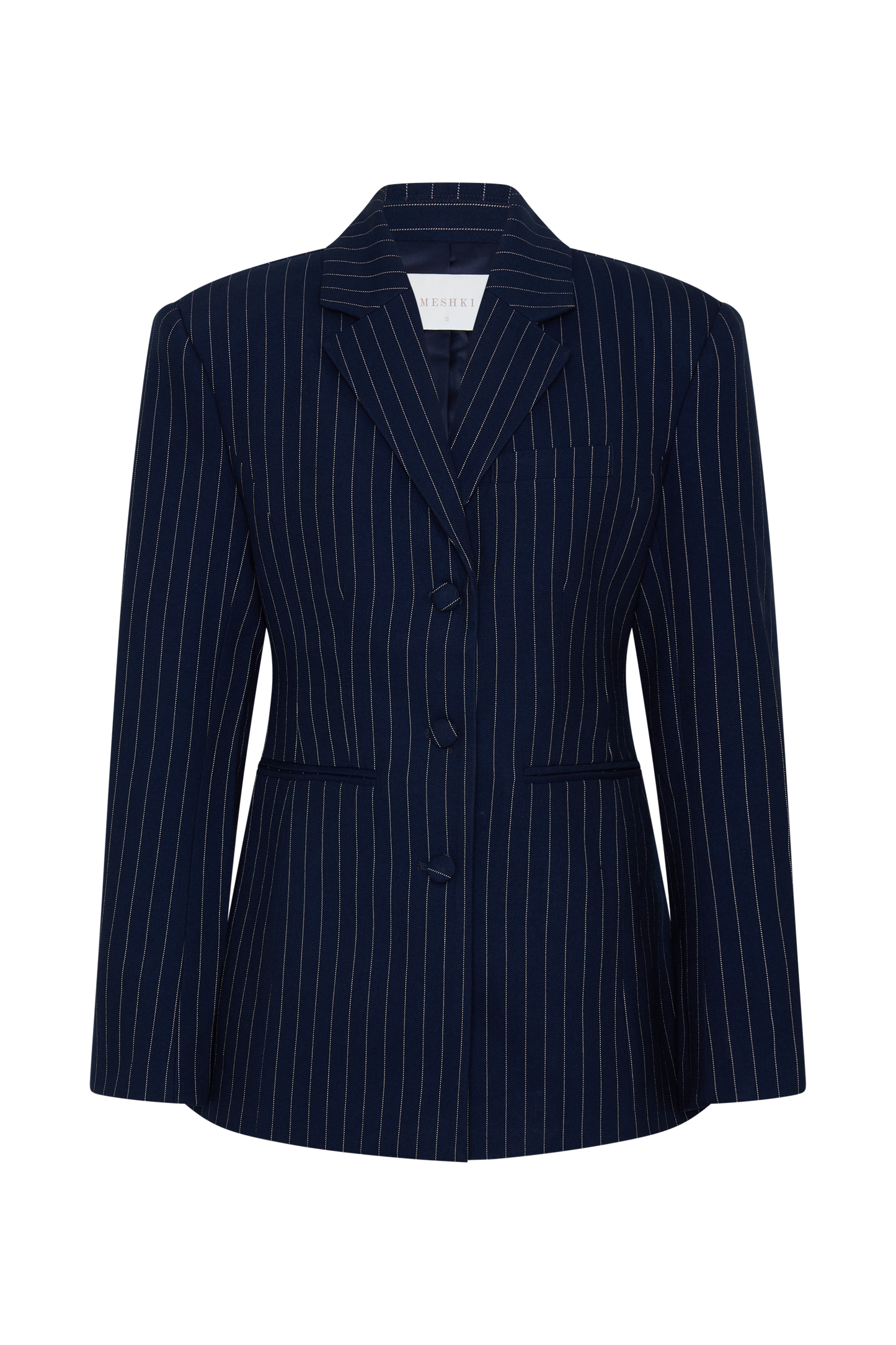 Bellamy Cinched Blazer - Navy Pinstripe