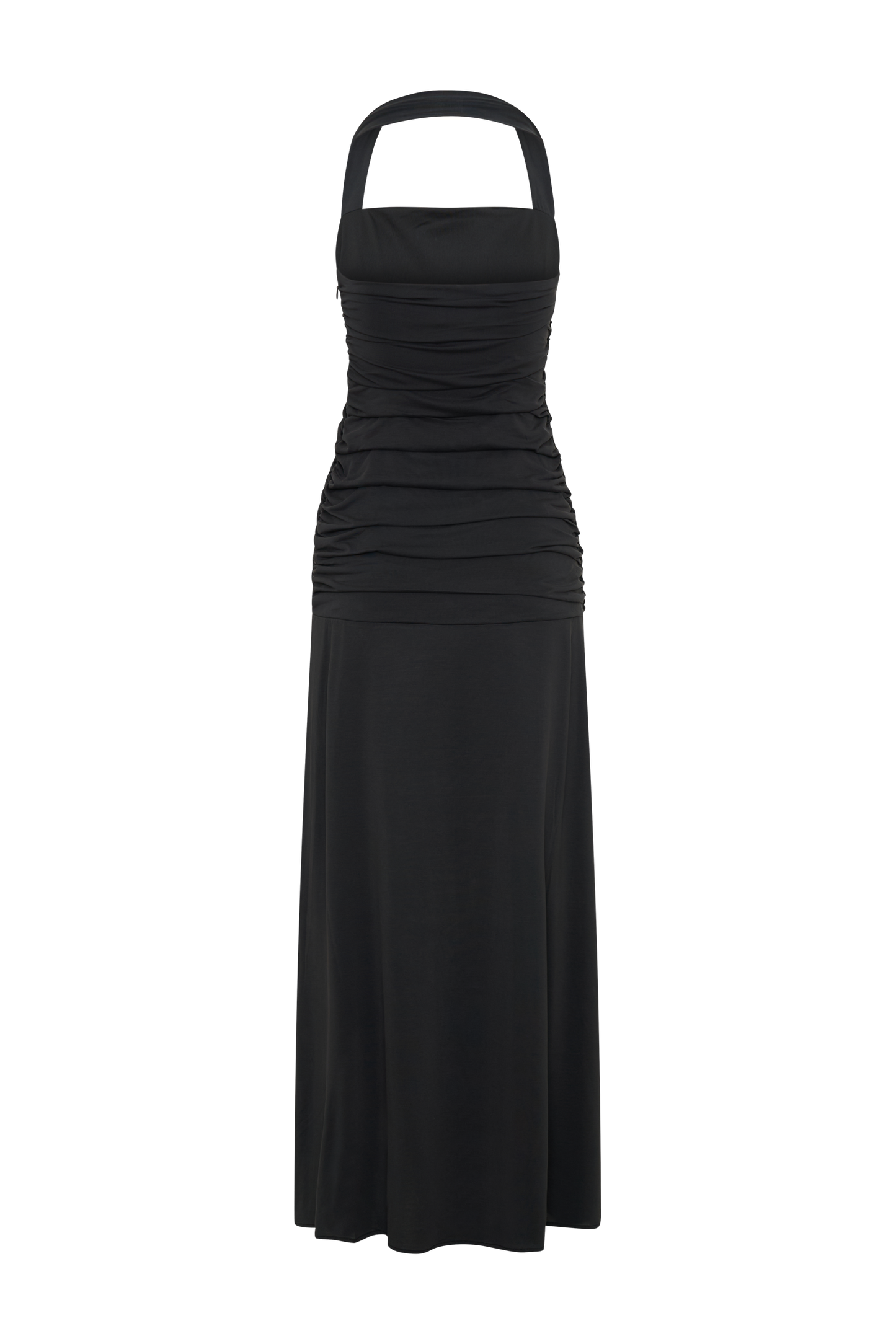 Bentley Peached Jersey Halter Maxi Dress - Black