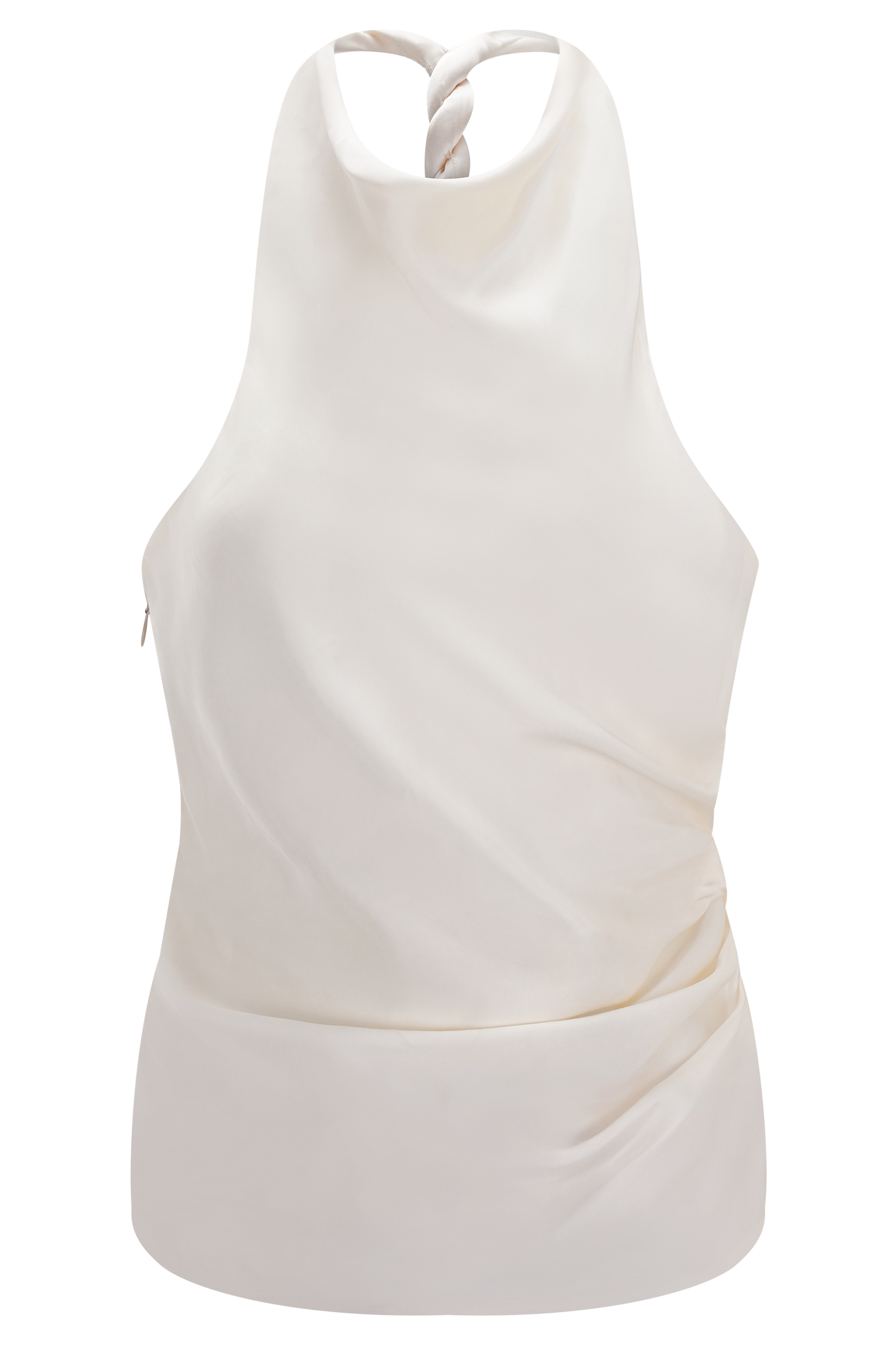 Bianca Satin Halter Top - Ivory