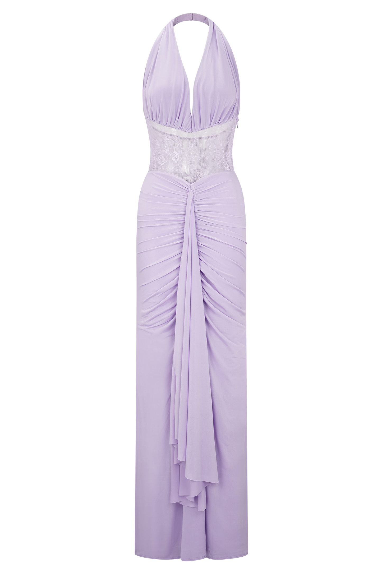 Bonnie Slinky And Lace Maxi Dress - Lilac