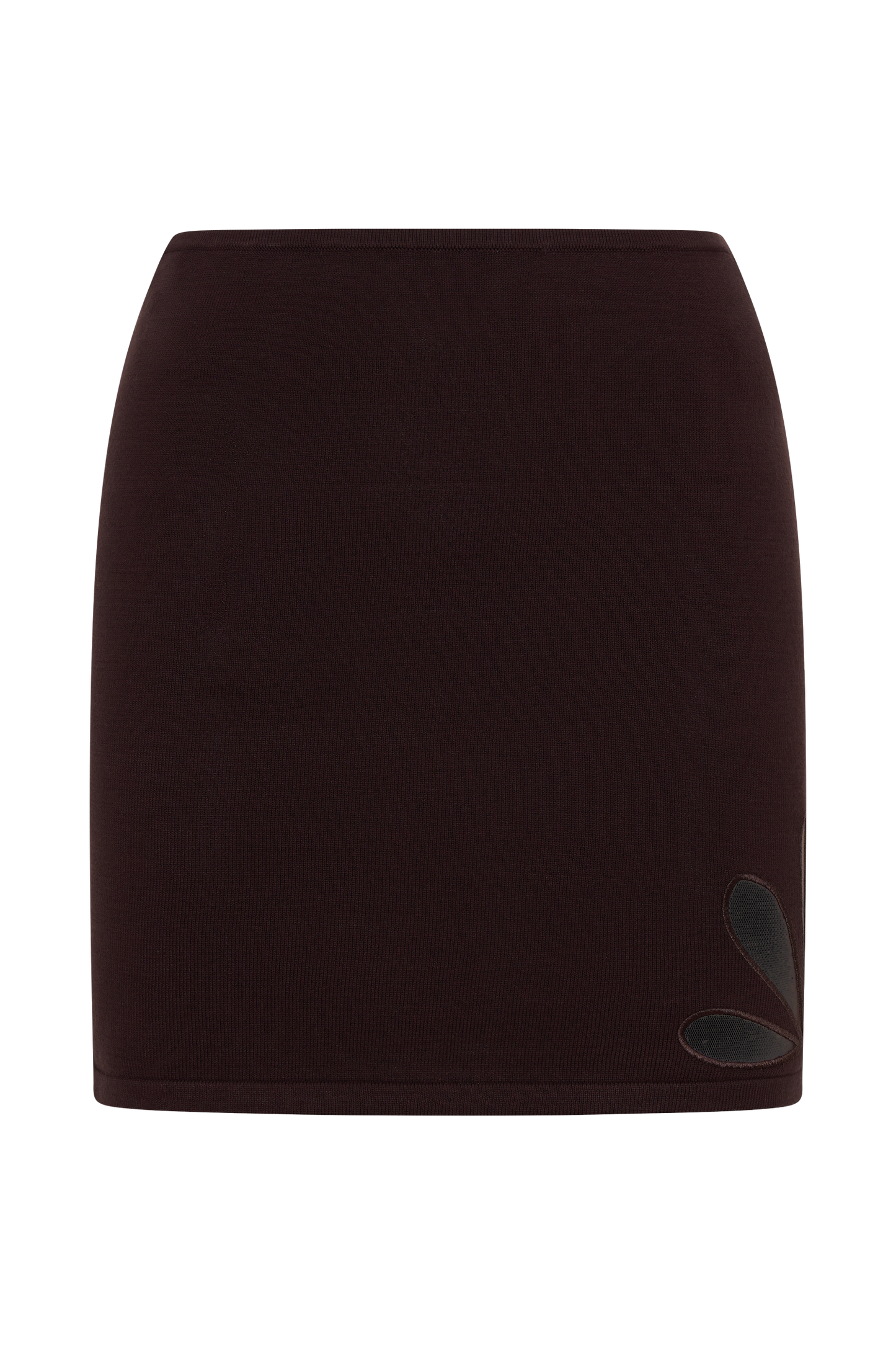 Brock Knit Cut Out Mini Skirt - Dark Chocolate