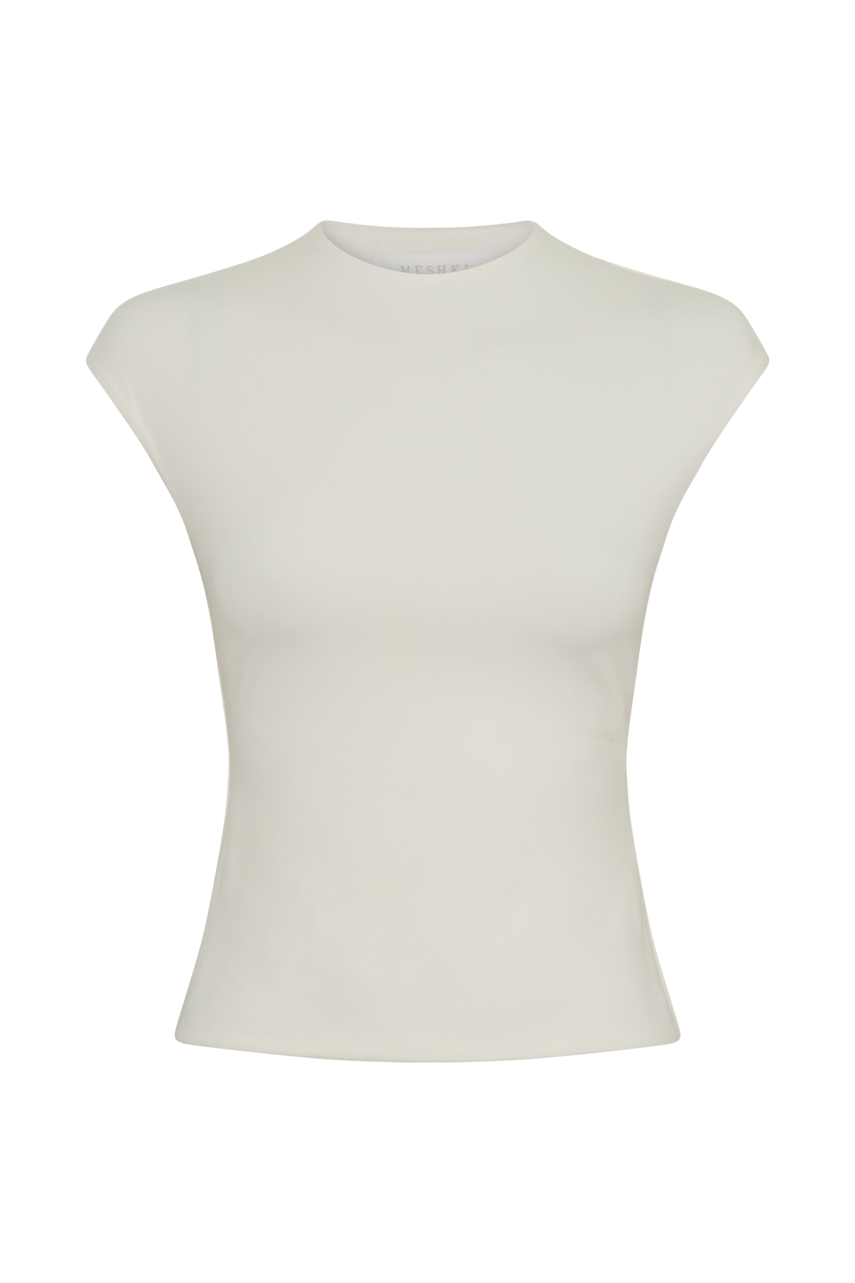 Chai Peached Jersey High Neck Top - Ivory