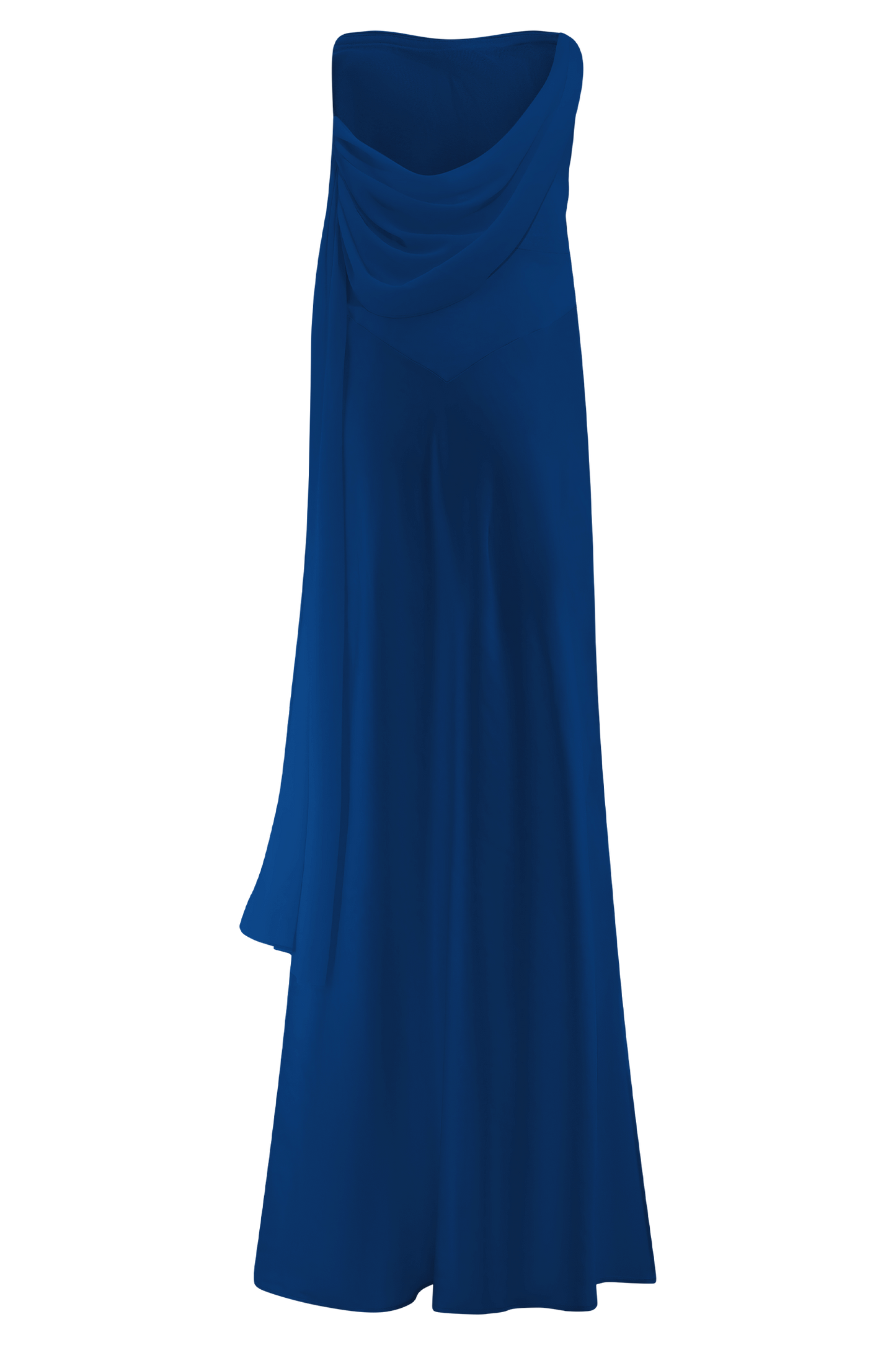 Carah Satin And Chiffon Maxi Dress - Cobalt