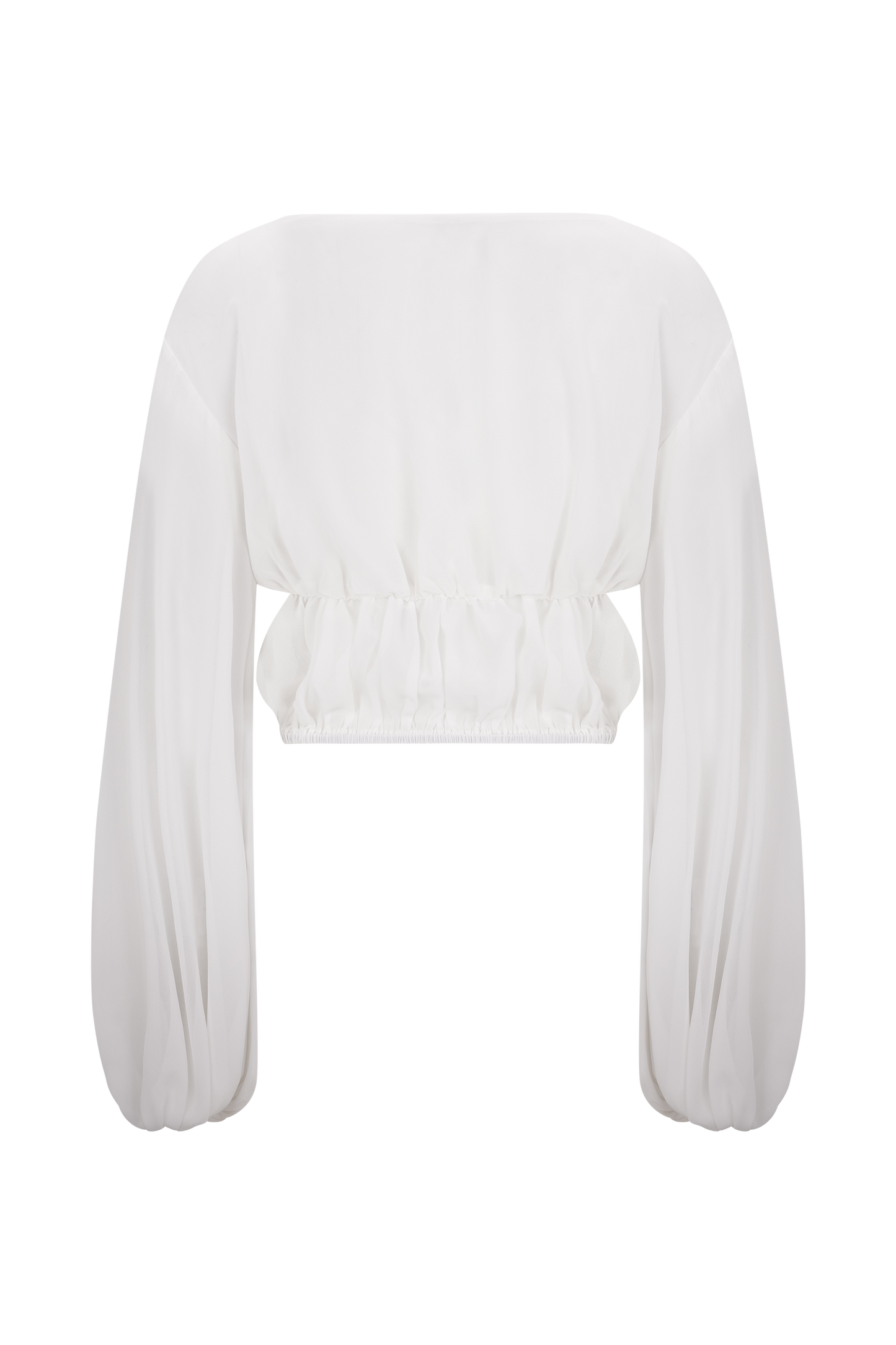 Carlie Chiffon Cross Tie Top - Ivory