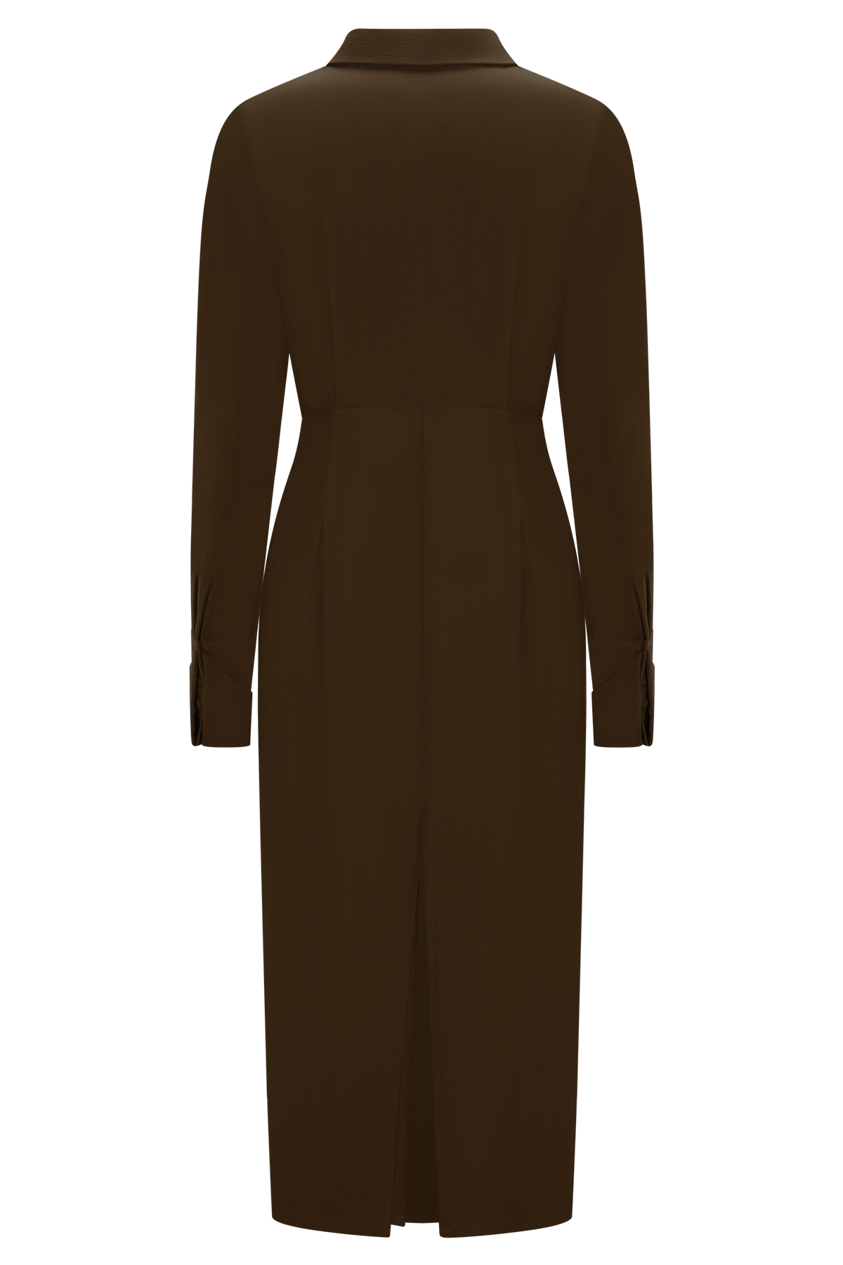 Cecilie Cut Out Shirt Midi Dress - Dark Chocolate