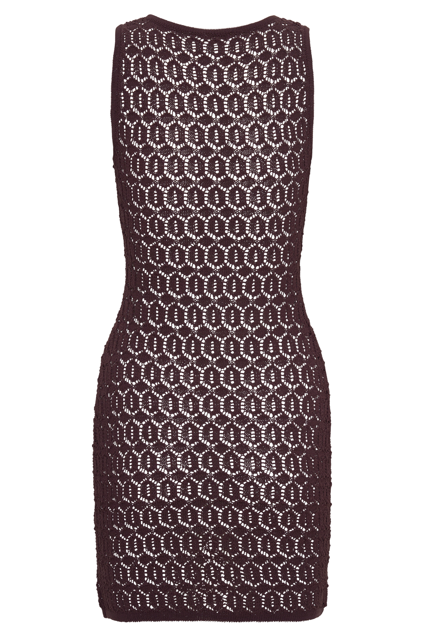 Cherly Knit Crochet Mini Dress - Chocolate