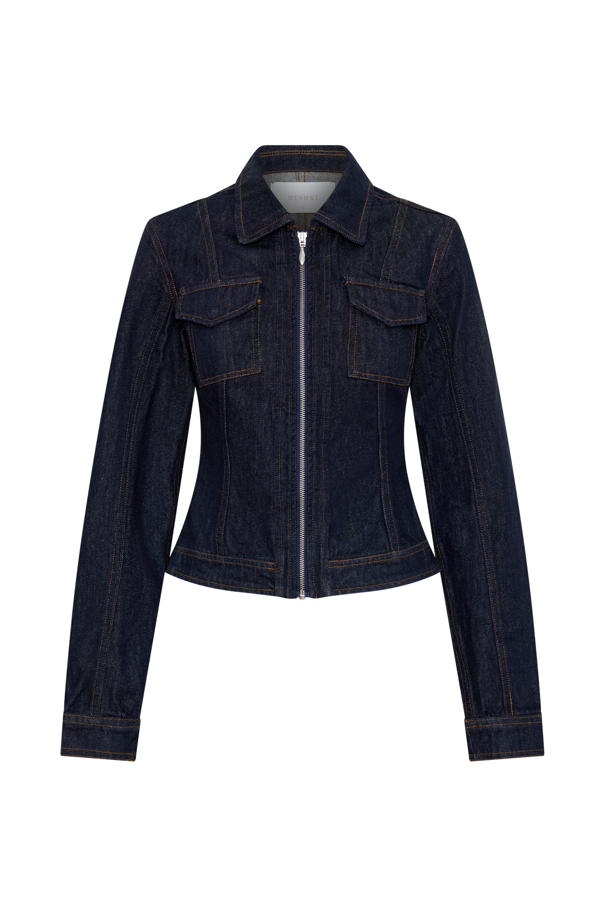Cierra Cinched Jacket Top - Washed Indigo Blue