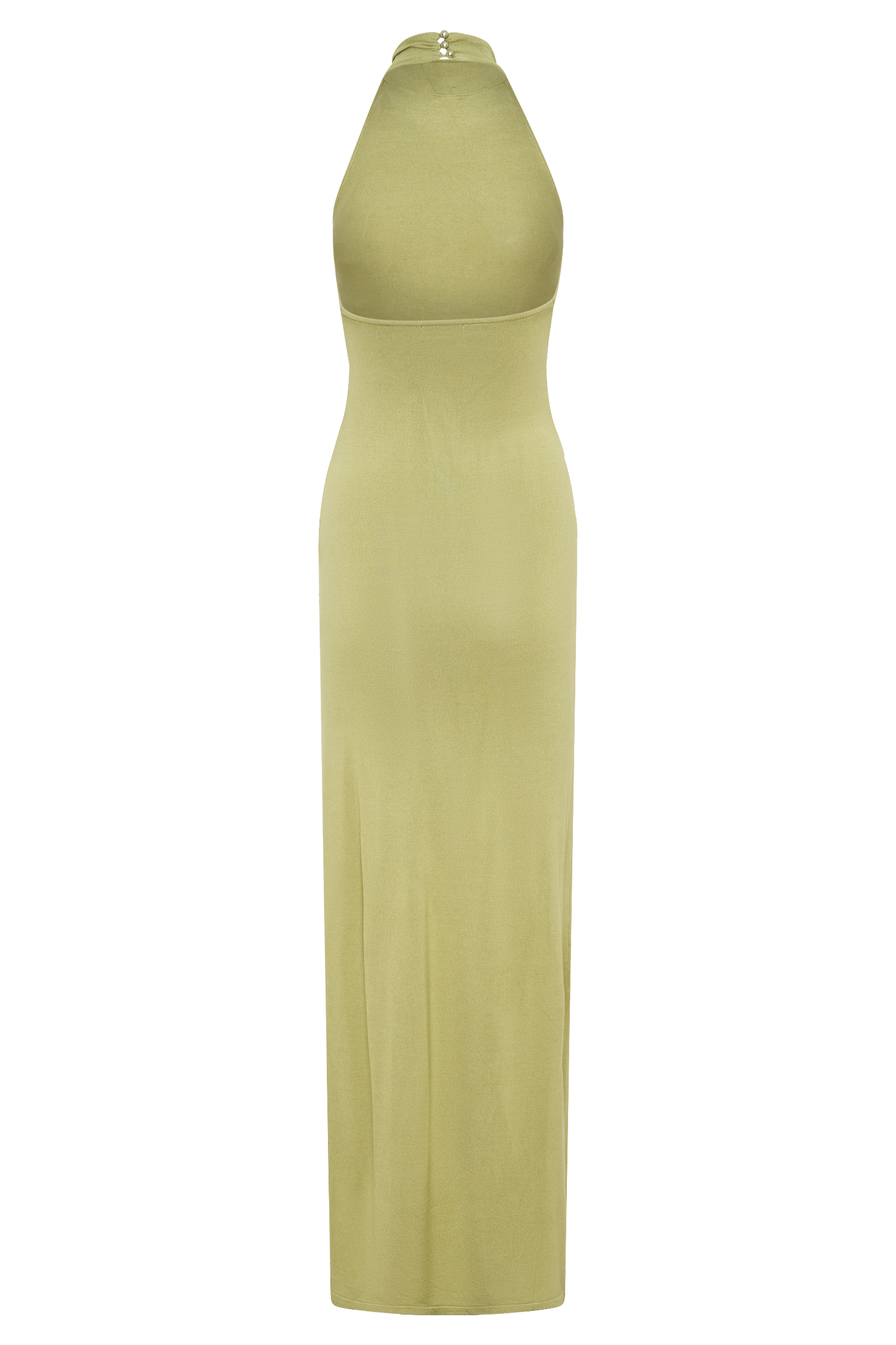 Cindylou Halter Knit Maxi Dress - Light Olive