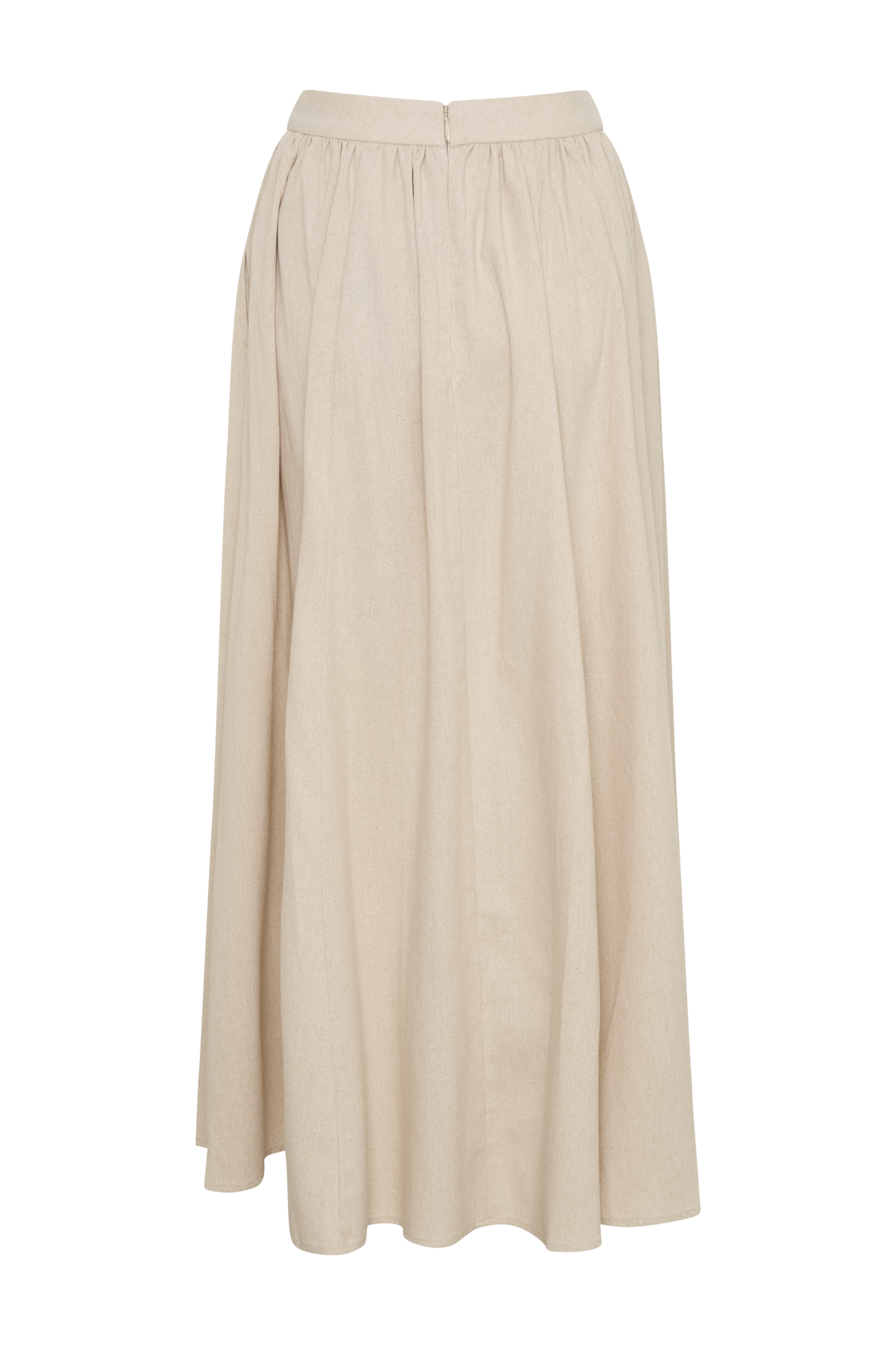 Clarence Linen A-Line Maxi Skirt - Natural
