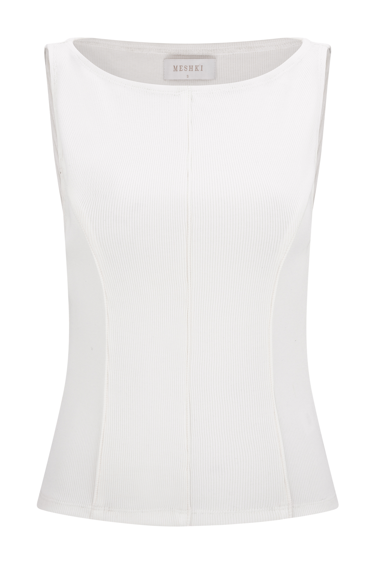 Coraline Panelled Sleeveless Top - White