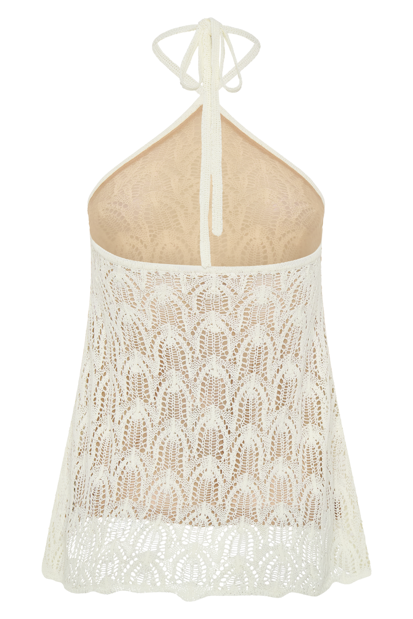 Corey Crochet Halter Neck Top - Ivory