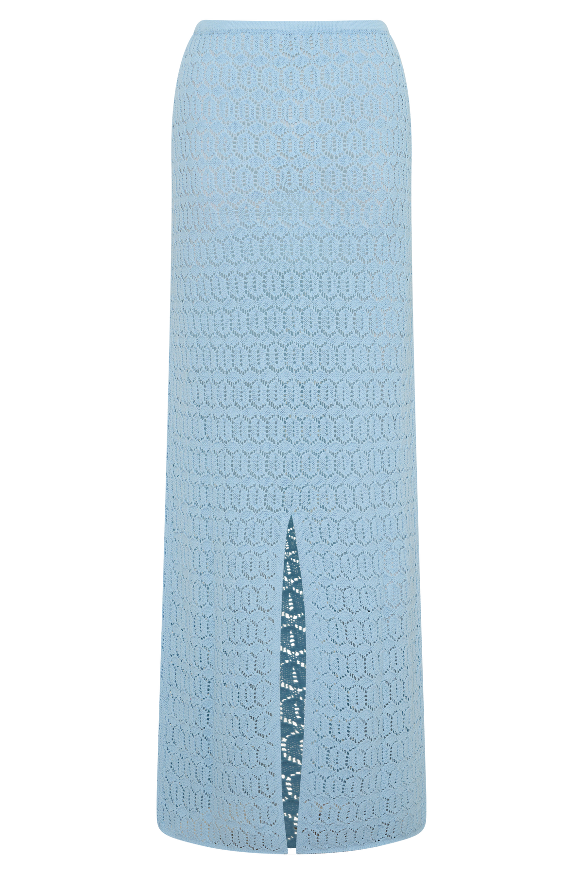 Courtney Crochet Knit Maxi Skirt - Pale Blue