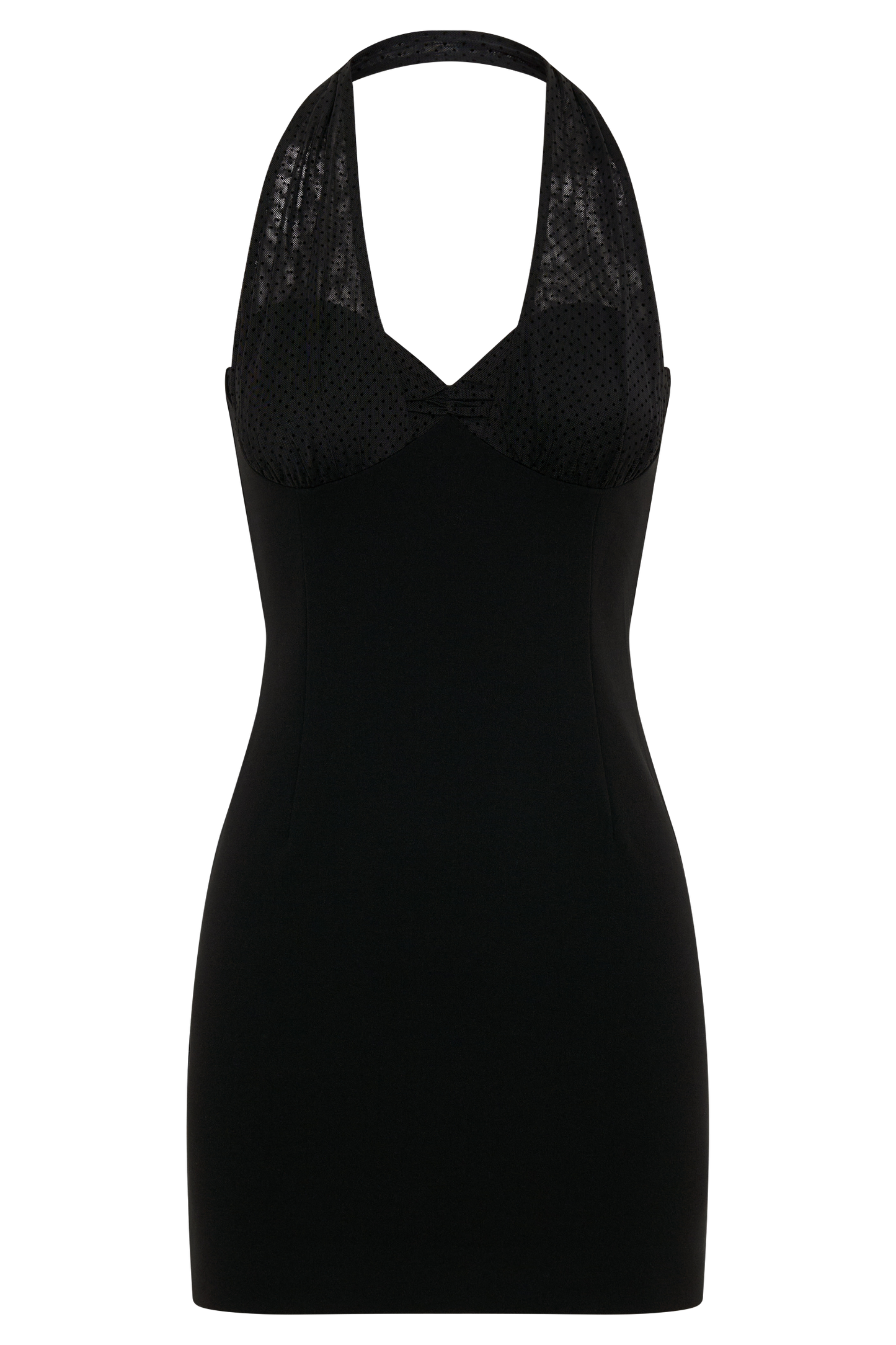 Cressida Crepe Halter Mini Dress - Black