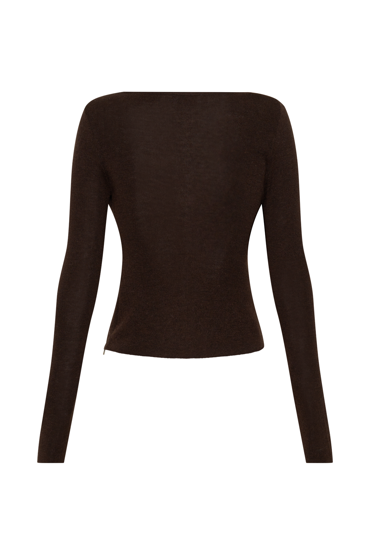 Culver Draped Twist Knit Top - Chocolate