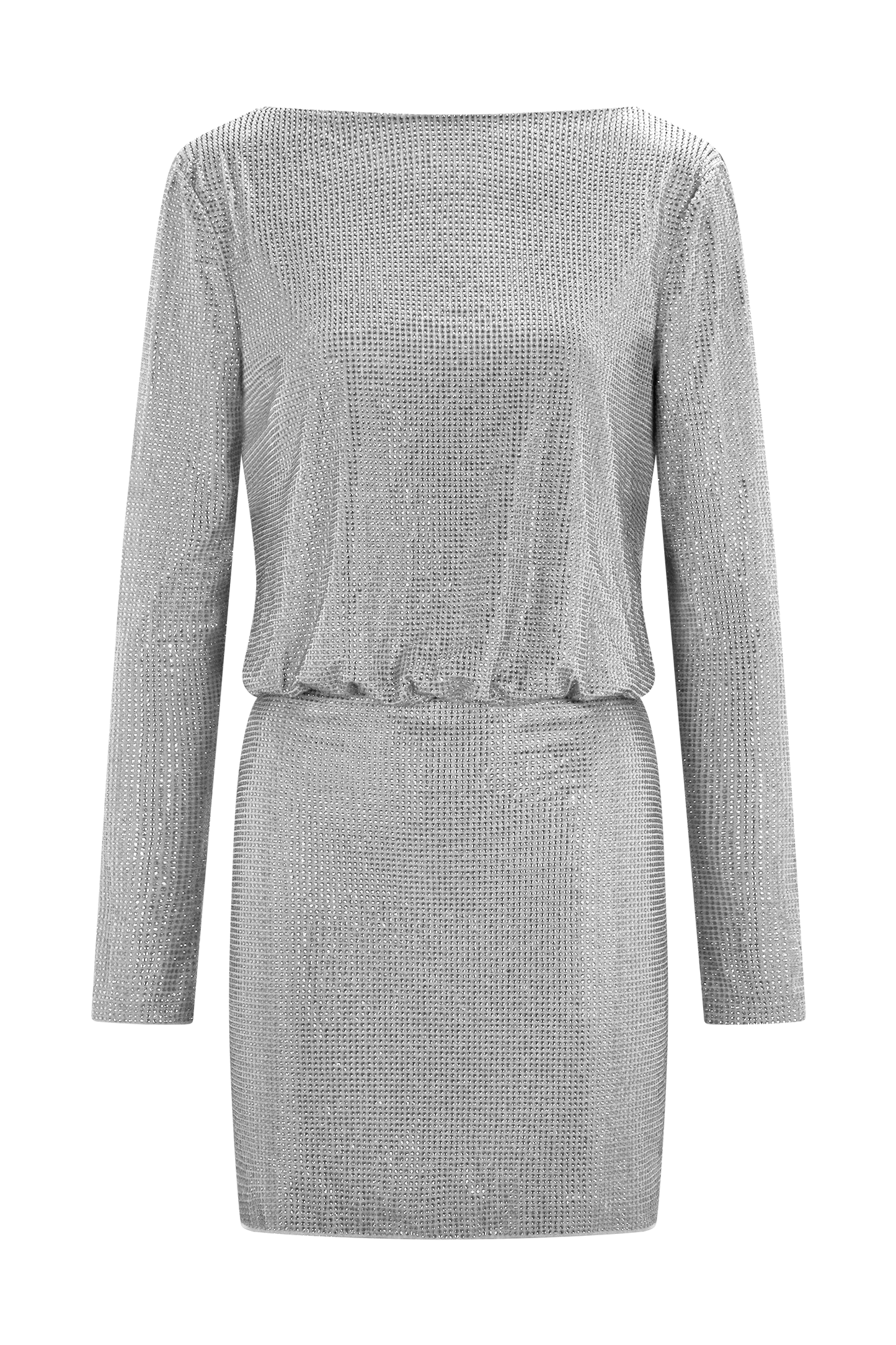 Darius Diamante Cowl Mini Dress - Silver