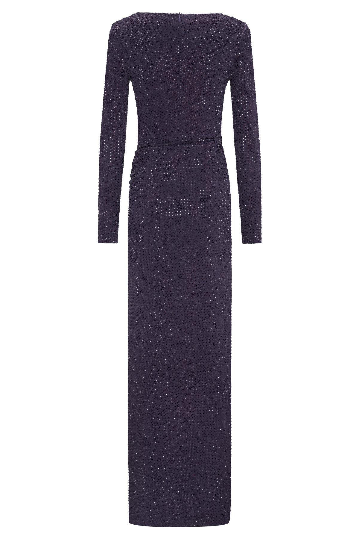 Deanna Long Sleeve Diamante Maxi Dress - Purple
