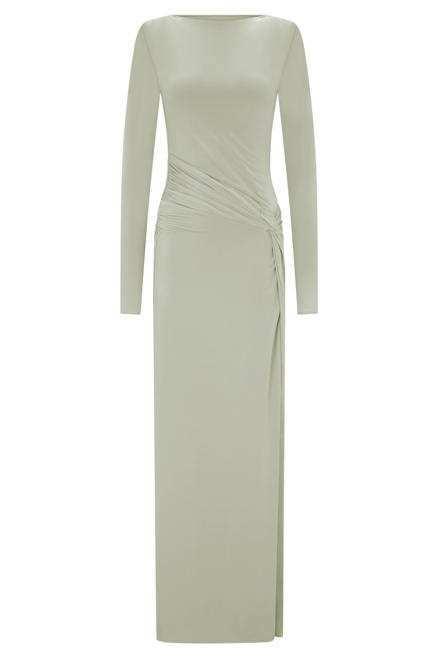 Deanna Long Sleeve Gathered Maxi Dress - Sage