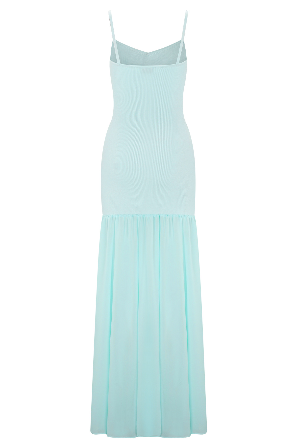 Deanne Bandage And Chiffon Knit Maxi Dress - Blue