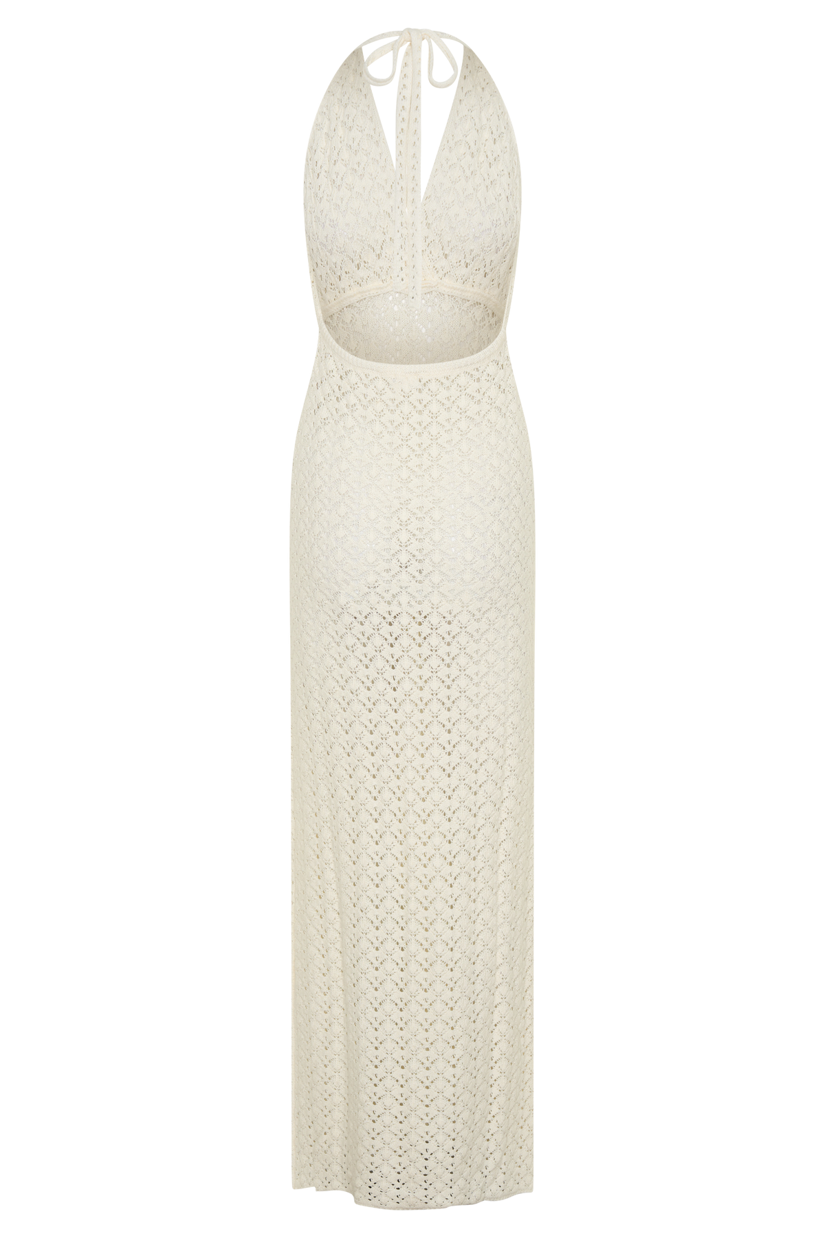 Deeliah Halterneck Crochet Maxi Dress - Ivory