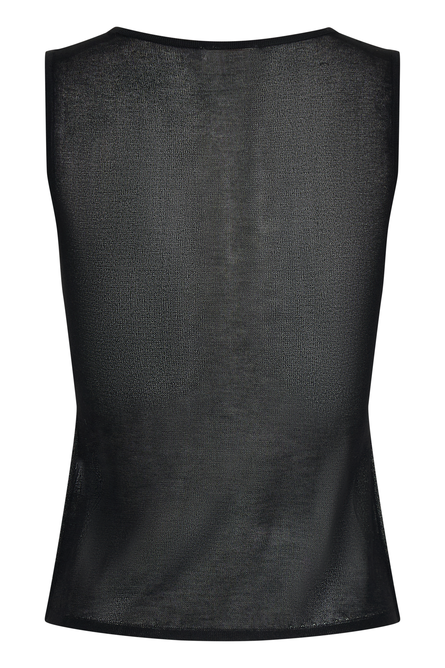 Dollie Sheer Knit Tank Top - Black
