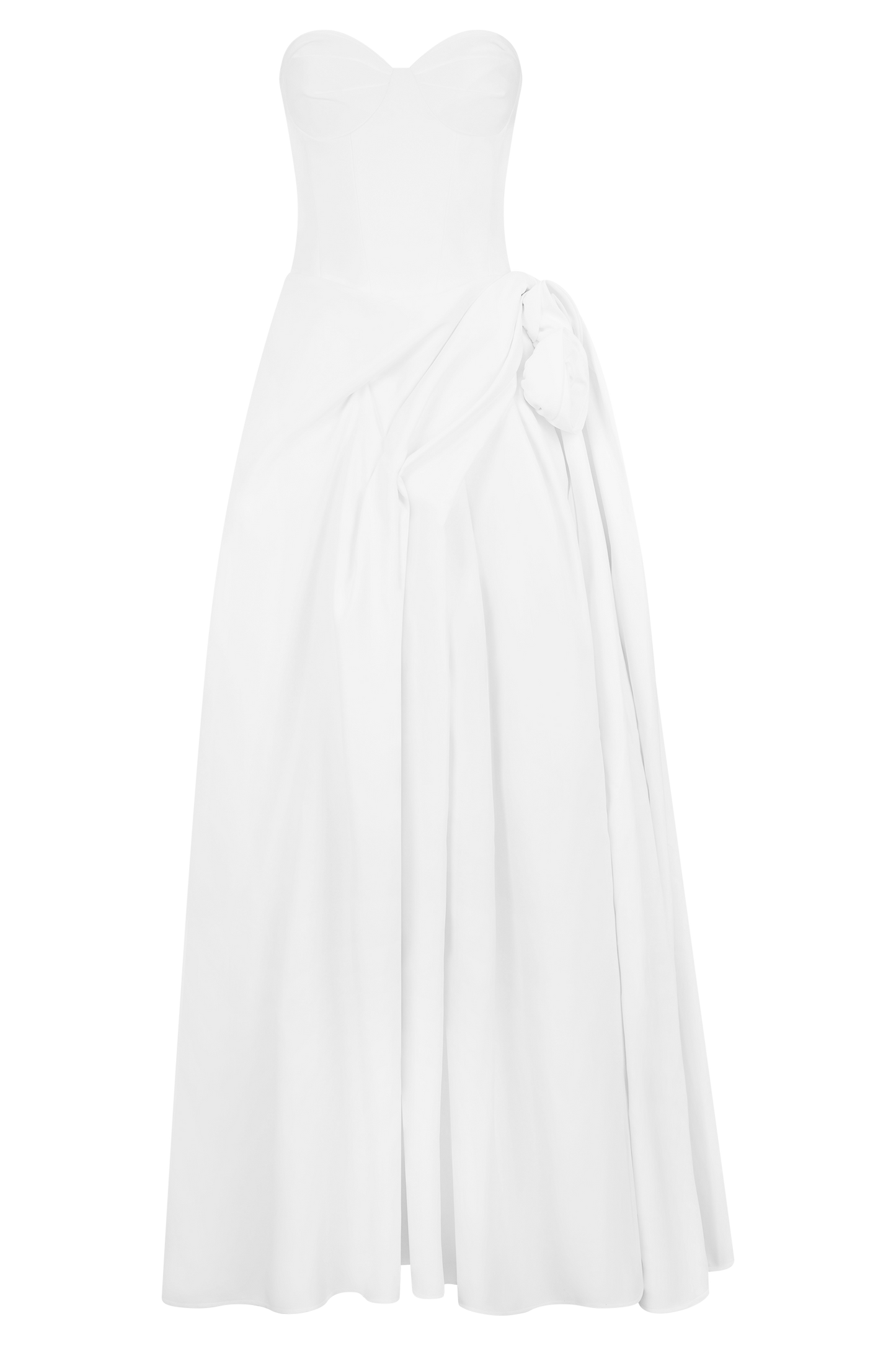 Elizabeth Strapless Corset Maxi Dress - White