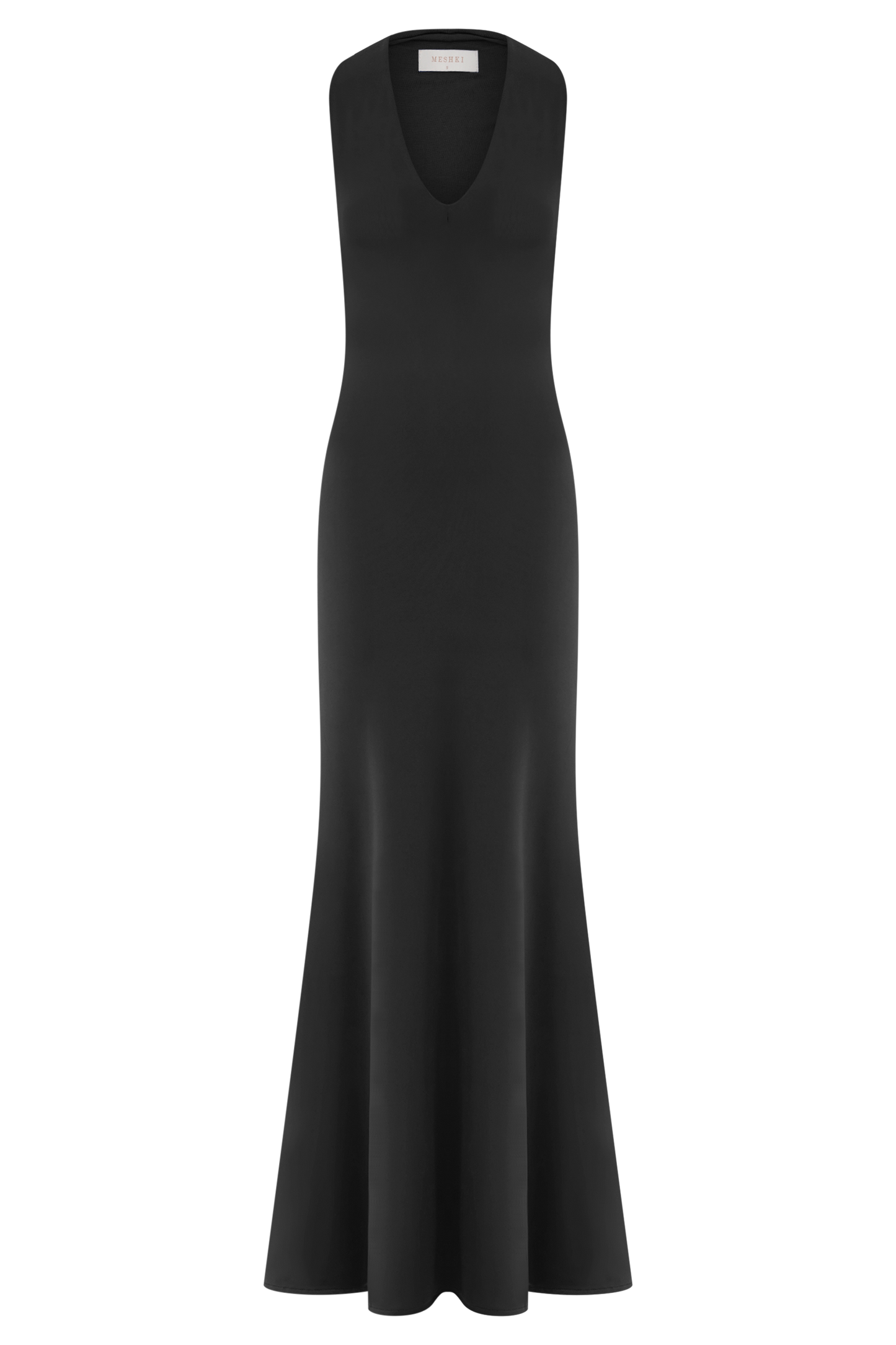 Elke Slinky V Neck Maxi Dress - Black