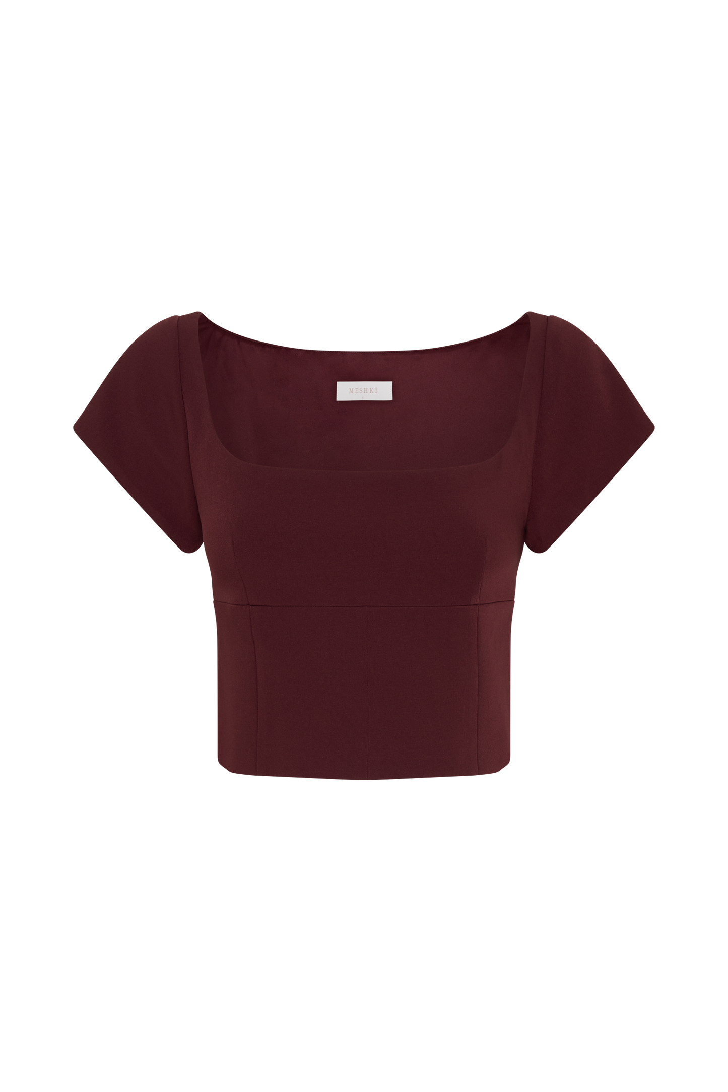 Ellis Cap Sleeve Longline Suiting Top - Mahogany