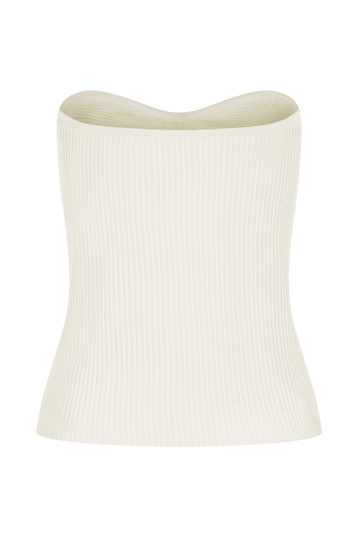 Elodie Strapless Cupped Knit Top - Ivory