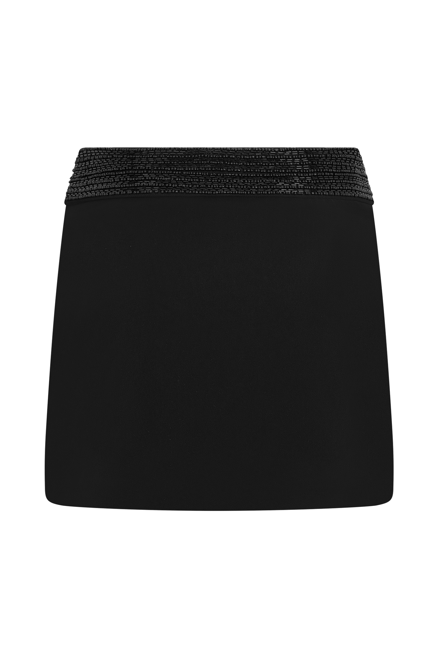 Emilia Beaded Waistband Mini Skirt - Black