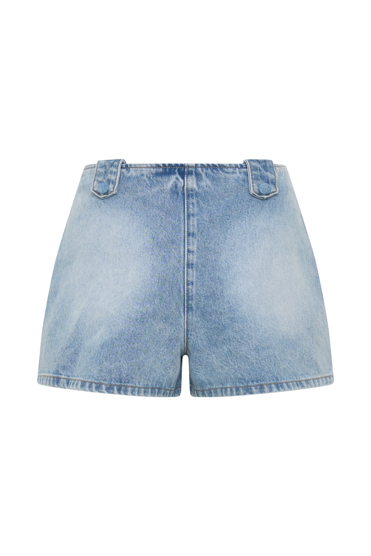 Erin Mid Rise Denim Shorts - Washed Light Blue