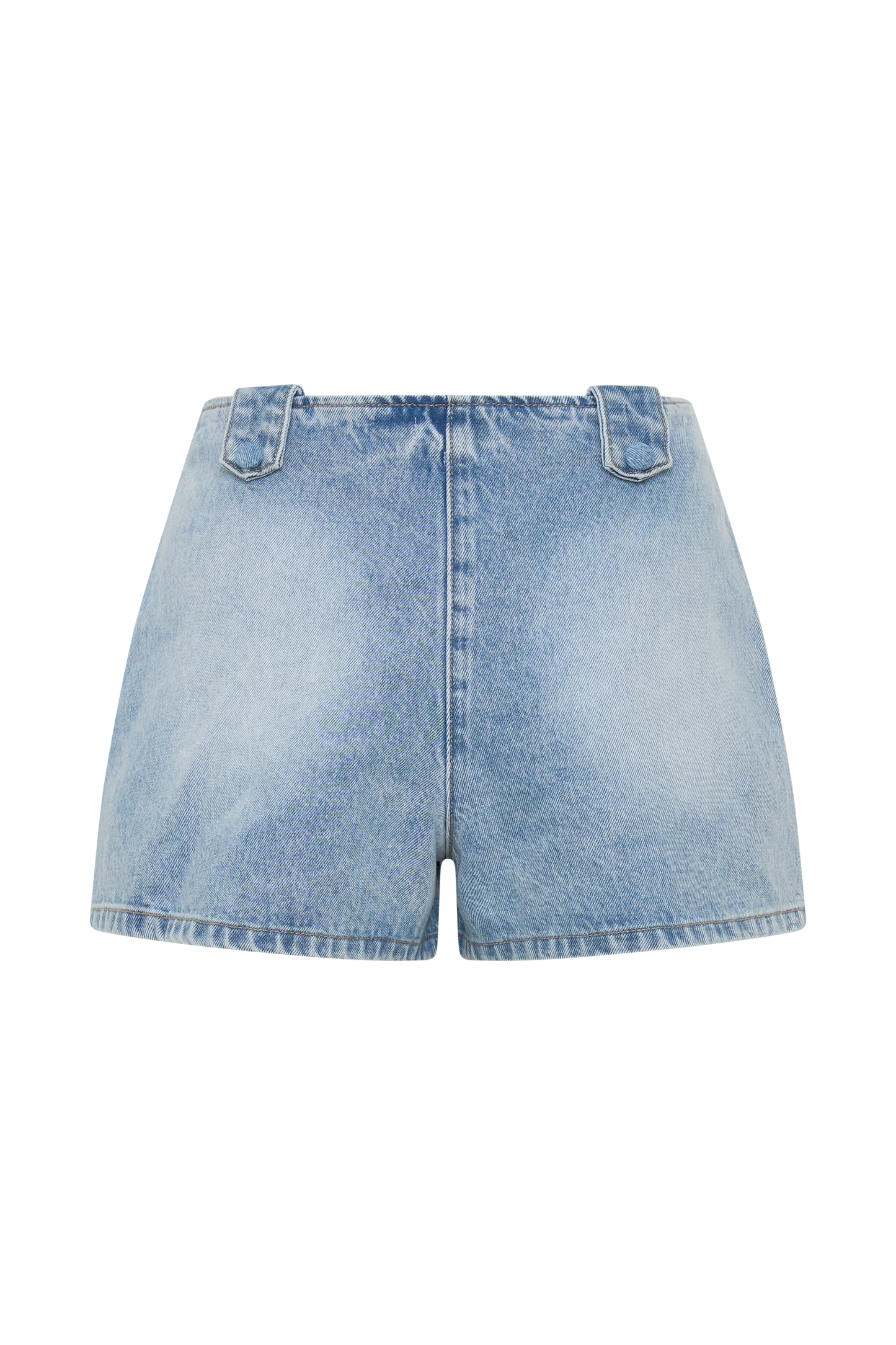 Erin Mid Rise Denim Shorts - Washed Light Blue